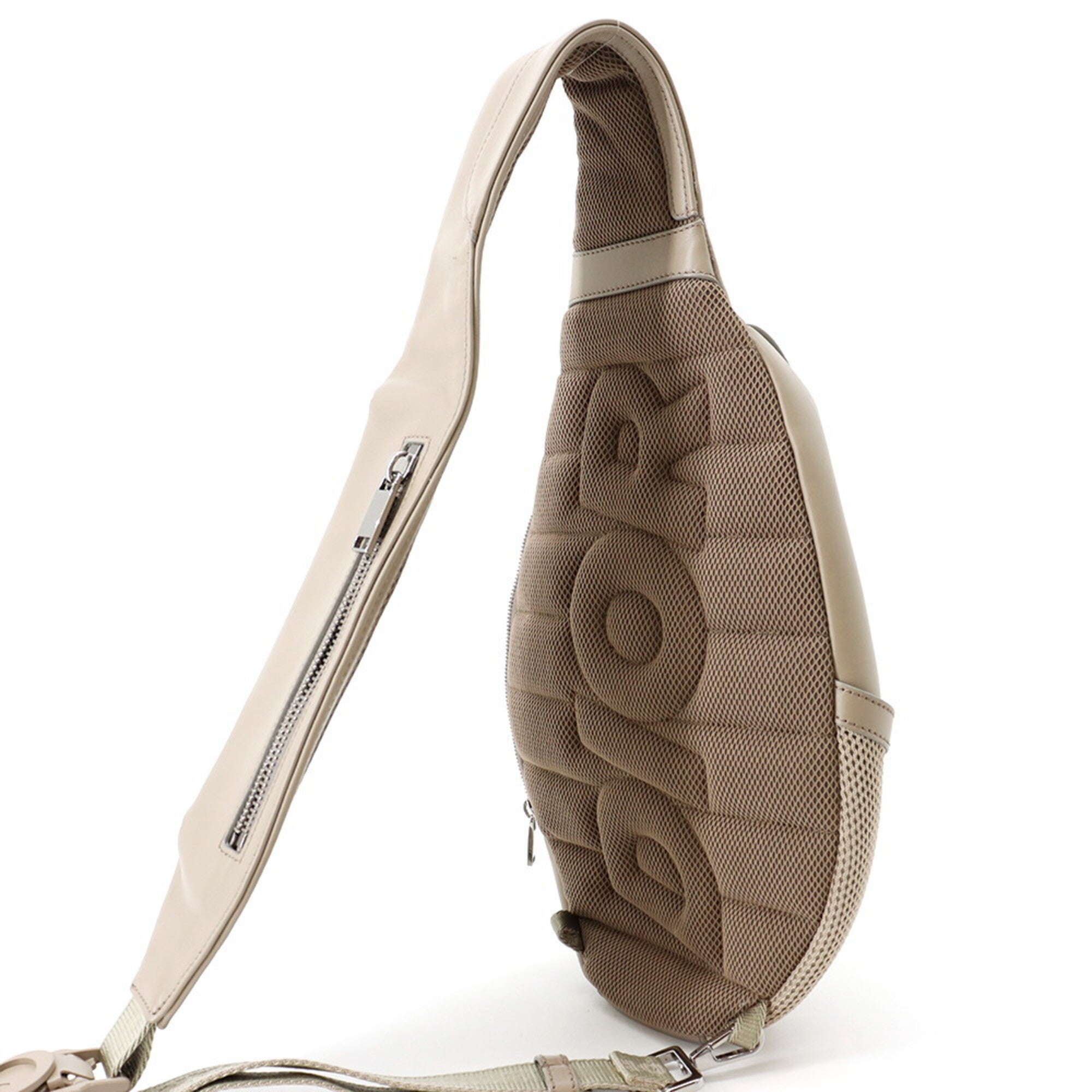 Christian Dior Beige Leather Nylon Sling Bag (Pre-Owned)