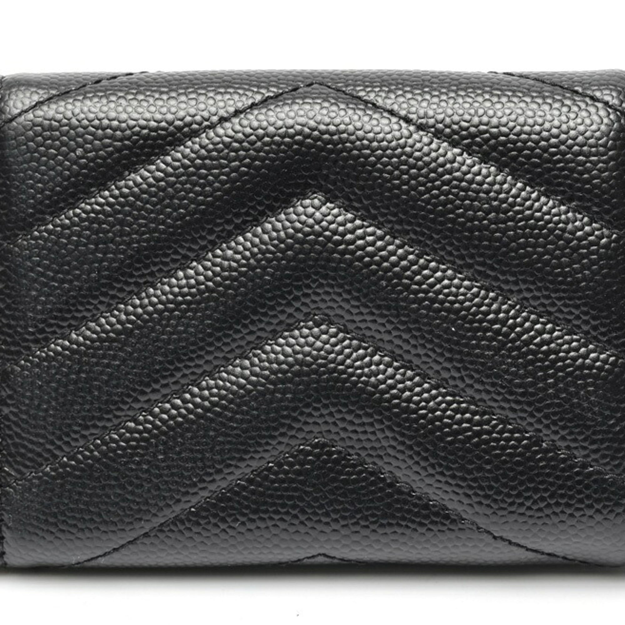 Saint Laurent Black Leather Wallet (Tri-Fold) (Pre-Owned)