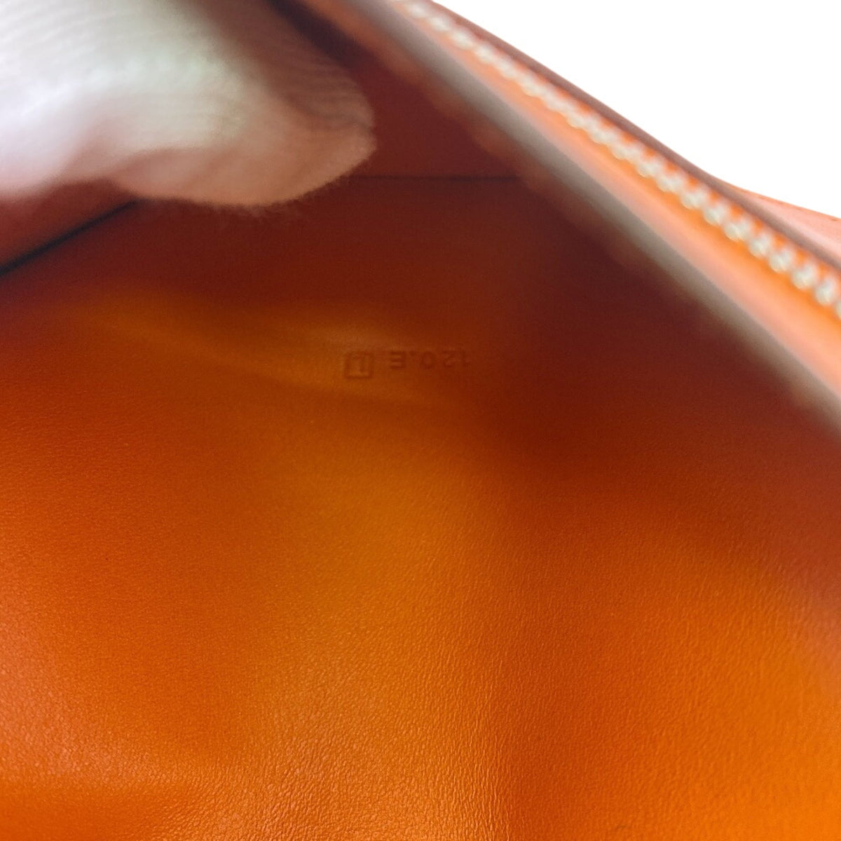Hermes Orange Box Calf Leather Long Wallet (Bi-Fold) (Pre-Owned)