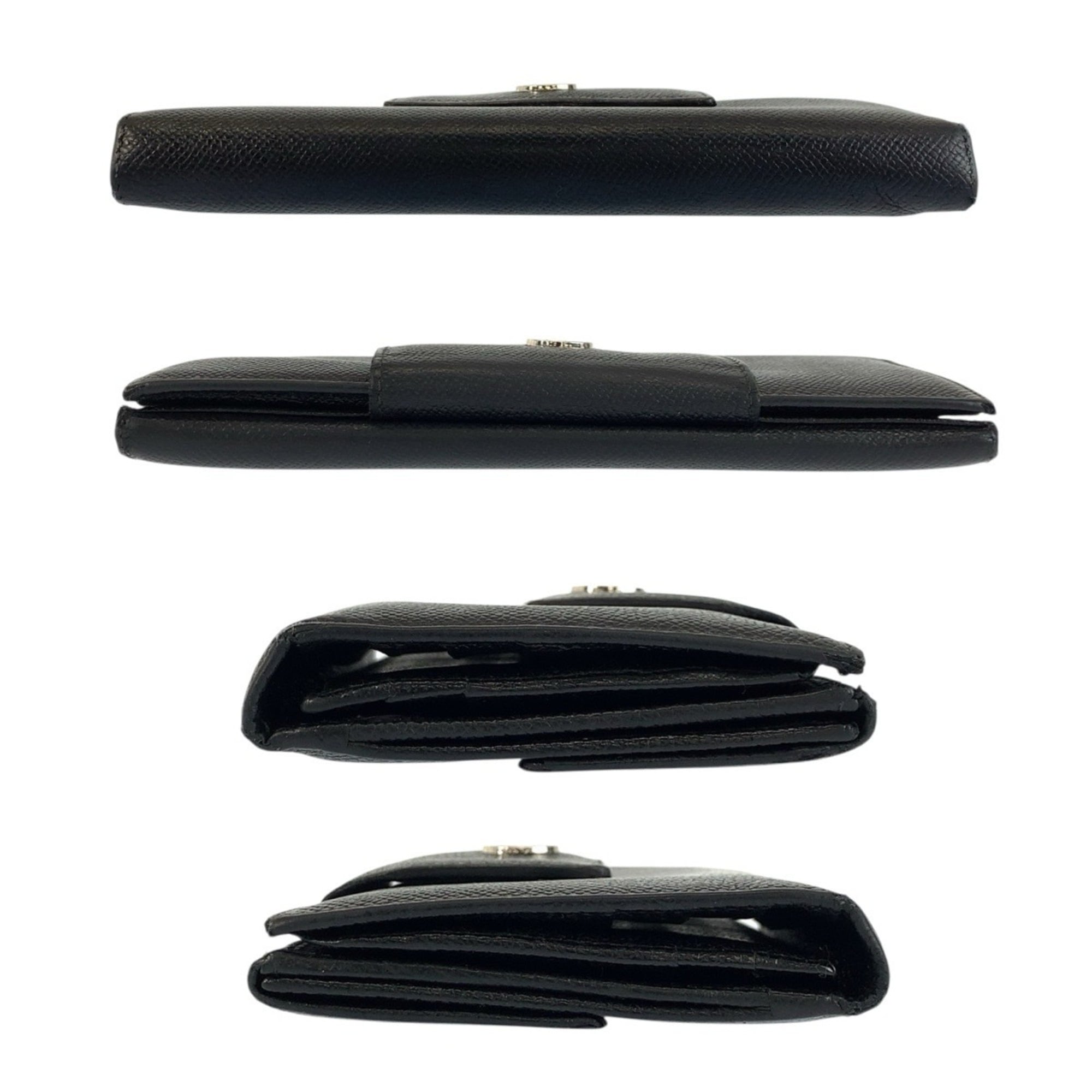 Bvlgari Black Leather Long Wallet (Bi-Fold) (Pre-Owned)
