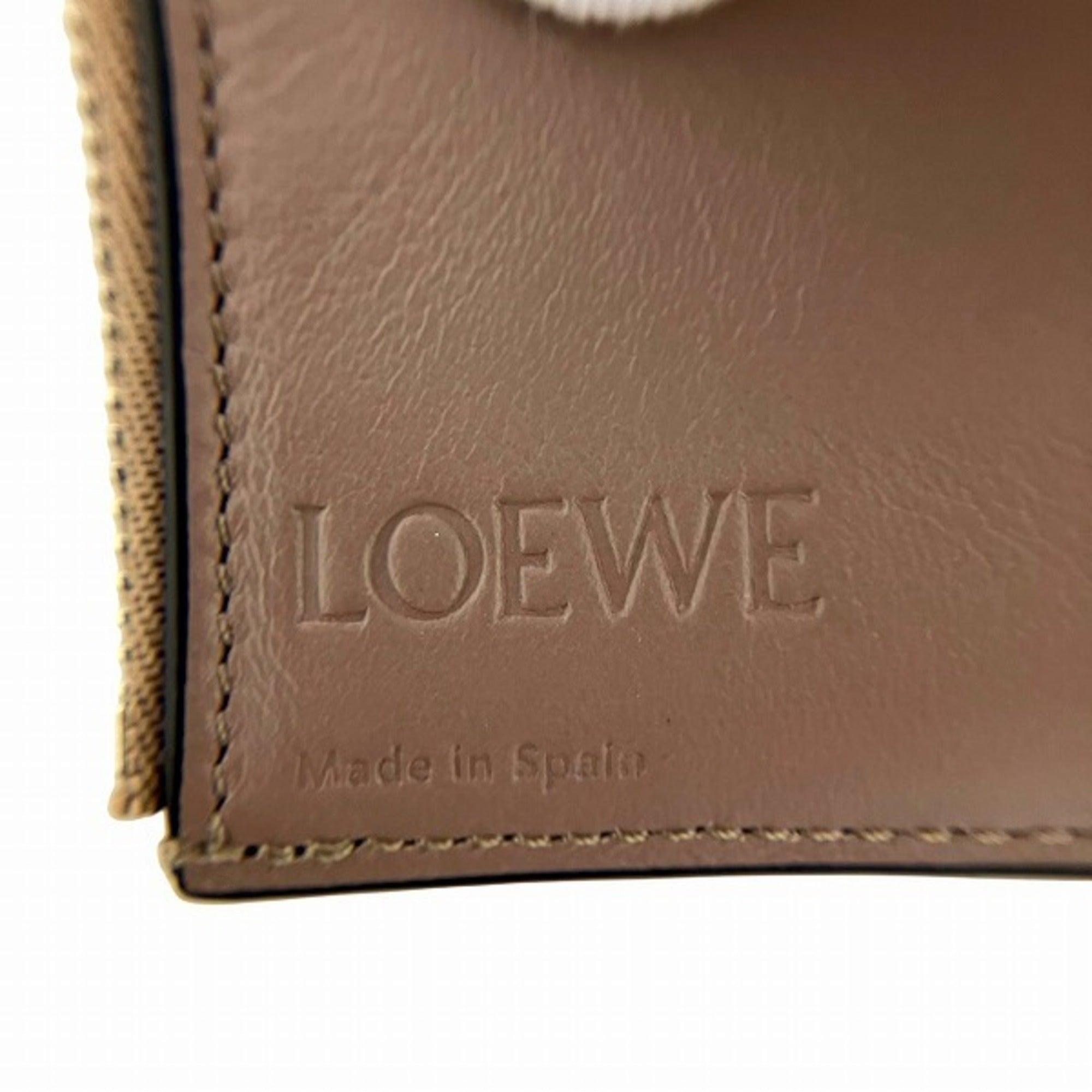 Loewe Beige Lime Yellow Leather Wallet (Tri-Fold) (Pre-Owned)