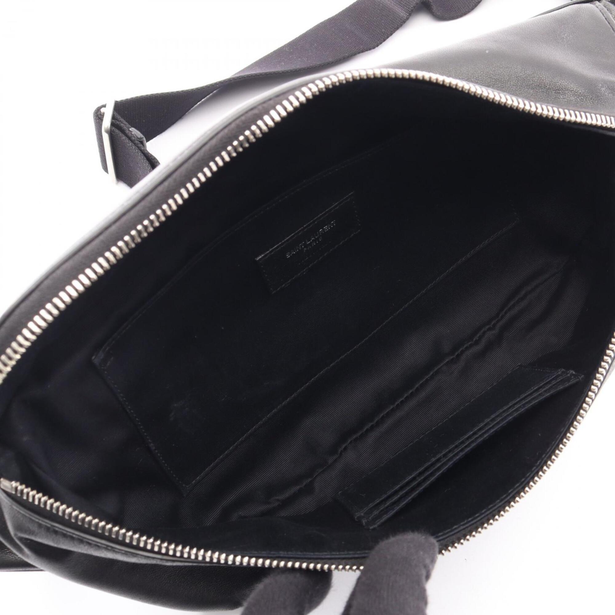 Saint Laurent Black Leather Fanny Pack Handbag (Pre-Owned)