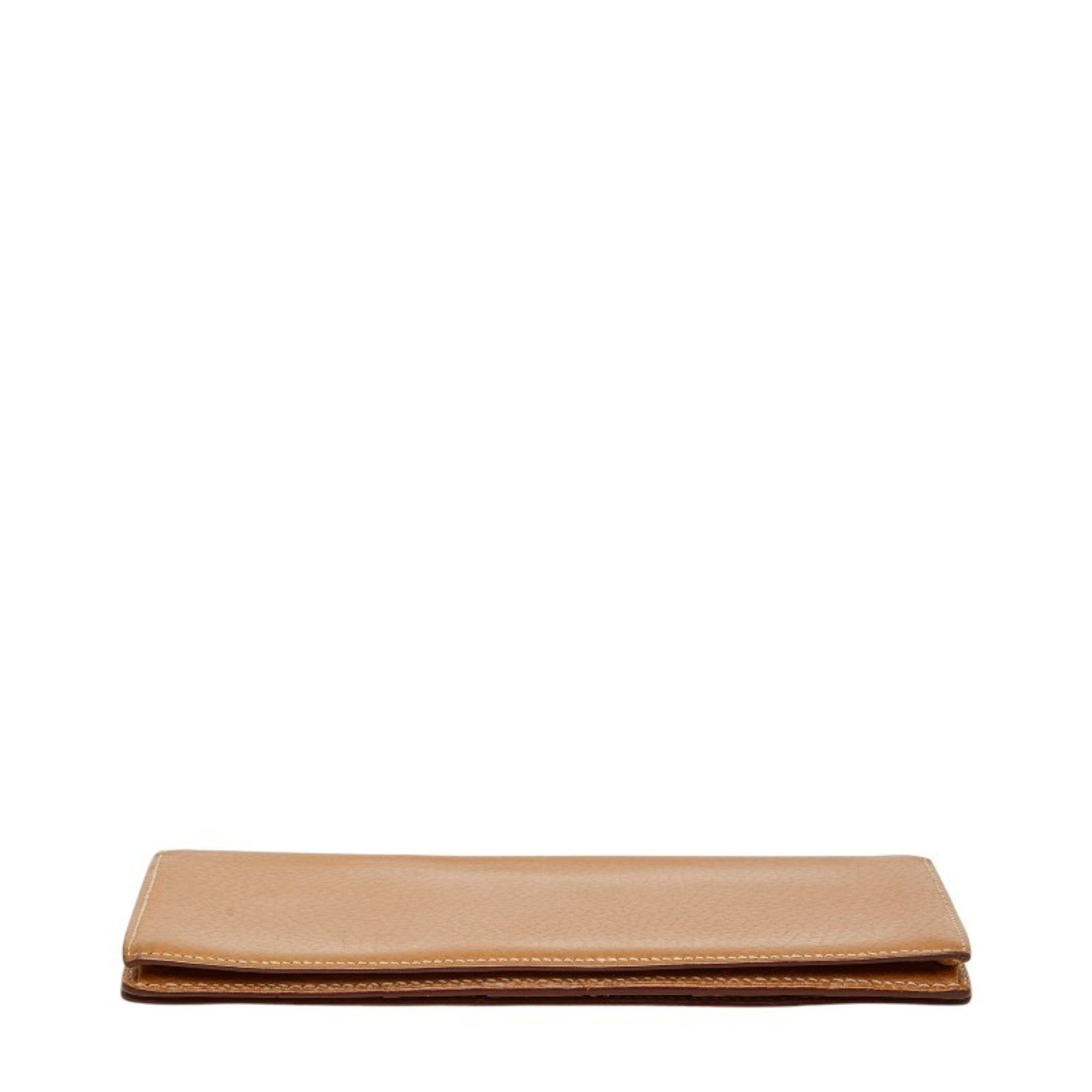 Hermes Mc2 Brown Taurillon Clemence Leather Long Wallet (Bi-Fold) (Pre-Owned)
