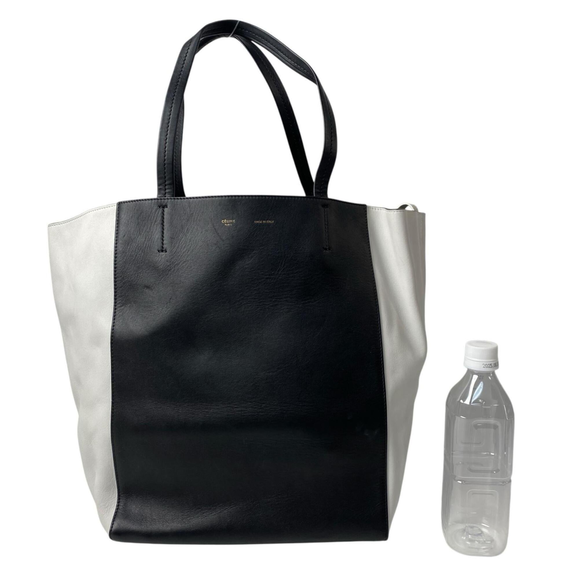 Celine Black White Leather Pouch Tote Bag (Pre-Owned)