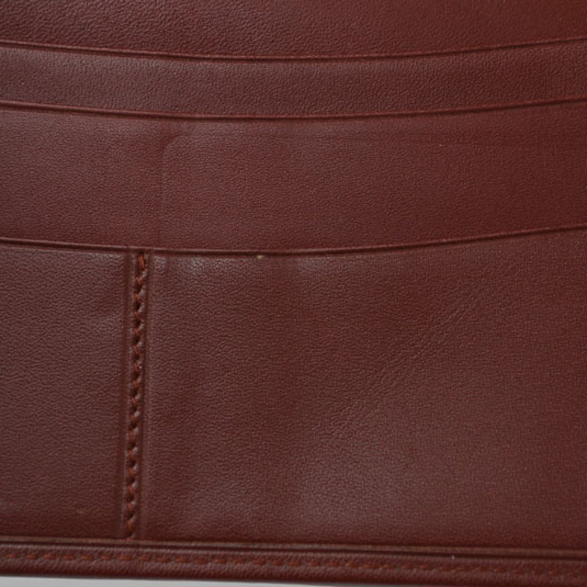 Cartier Must Bordeaux Leather Long Wallet (Bi-Fold) (Pre-Owned)