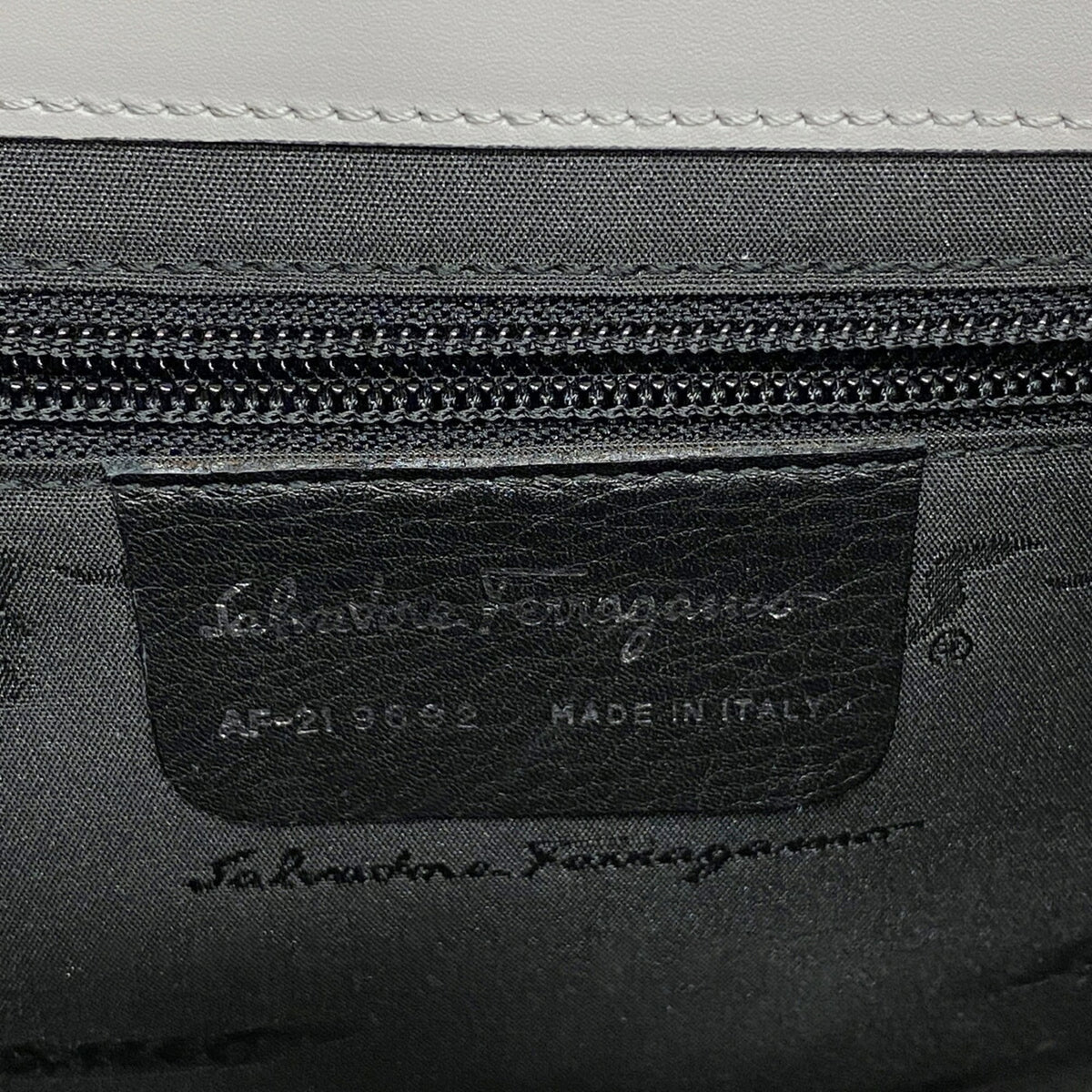 Salvatore Ferragamo Gray Cotton Shoulder Bag (Pre-Owned)
