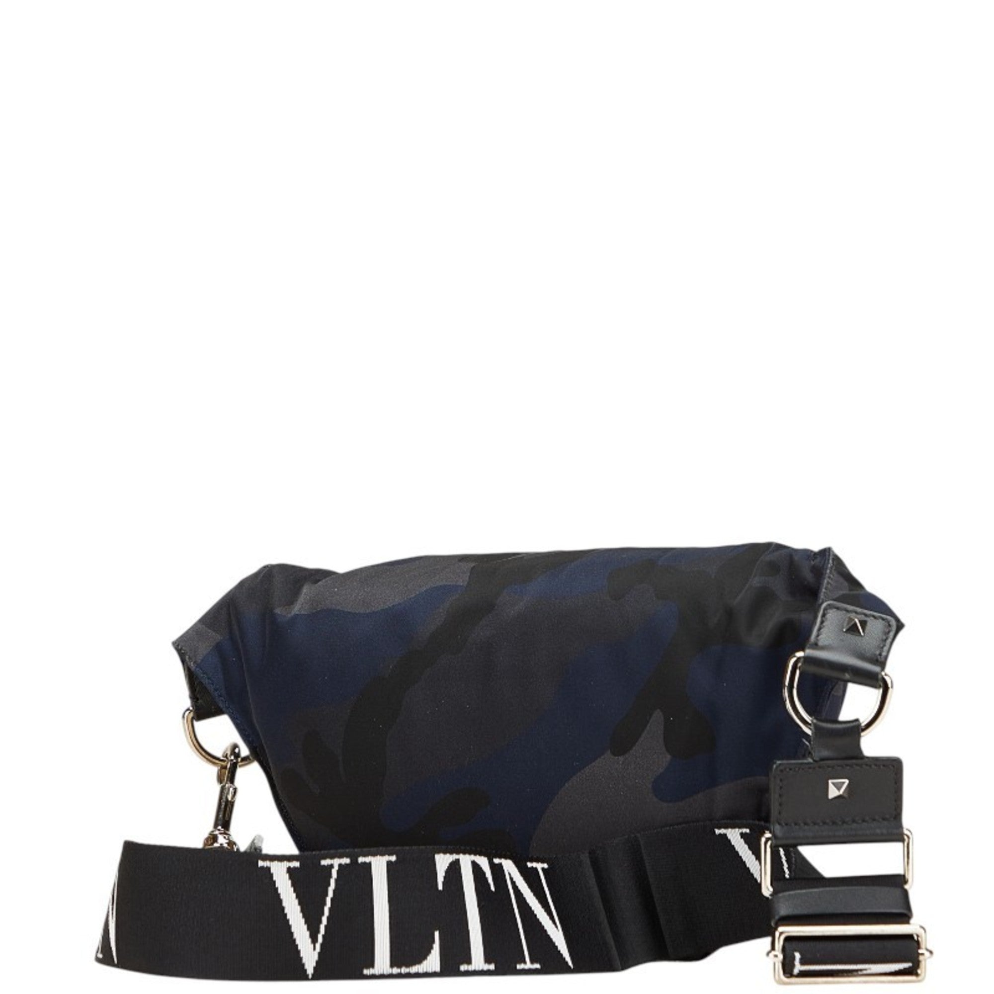 Valentino Camouflage Gray Navy Black Nylon Fanny Pack (Pre-Owned)
