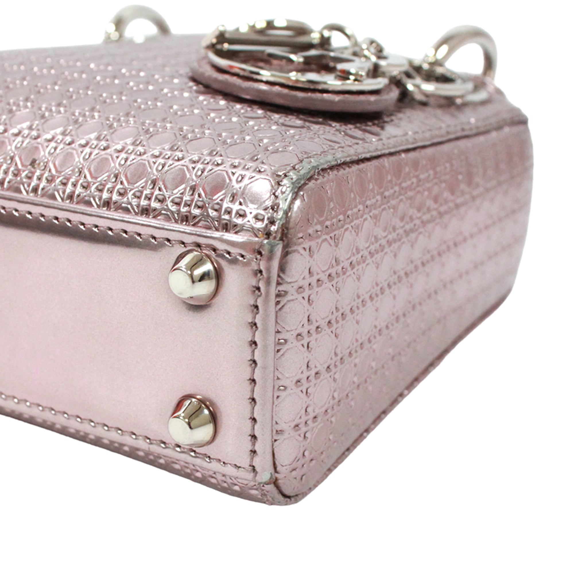 Christian Dior Metallic Pink Patent Leather Shoulder Bag (Pre-Owned)