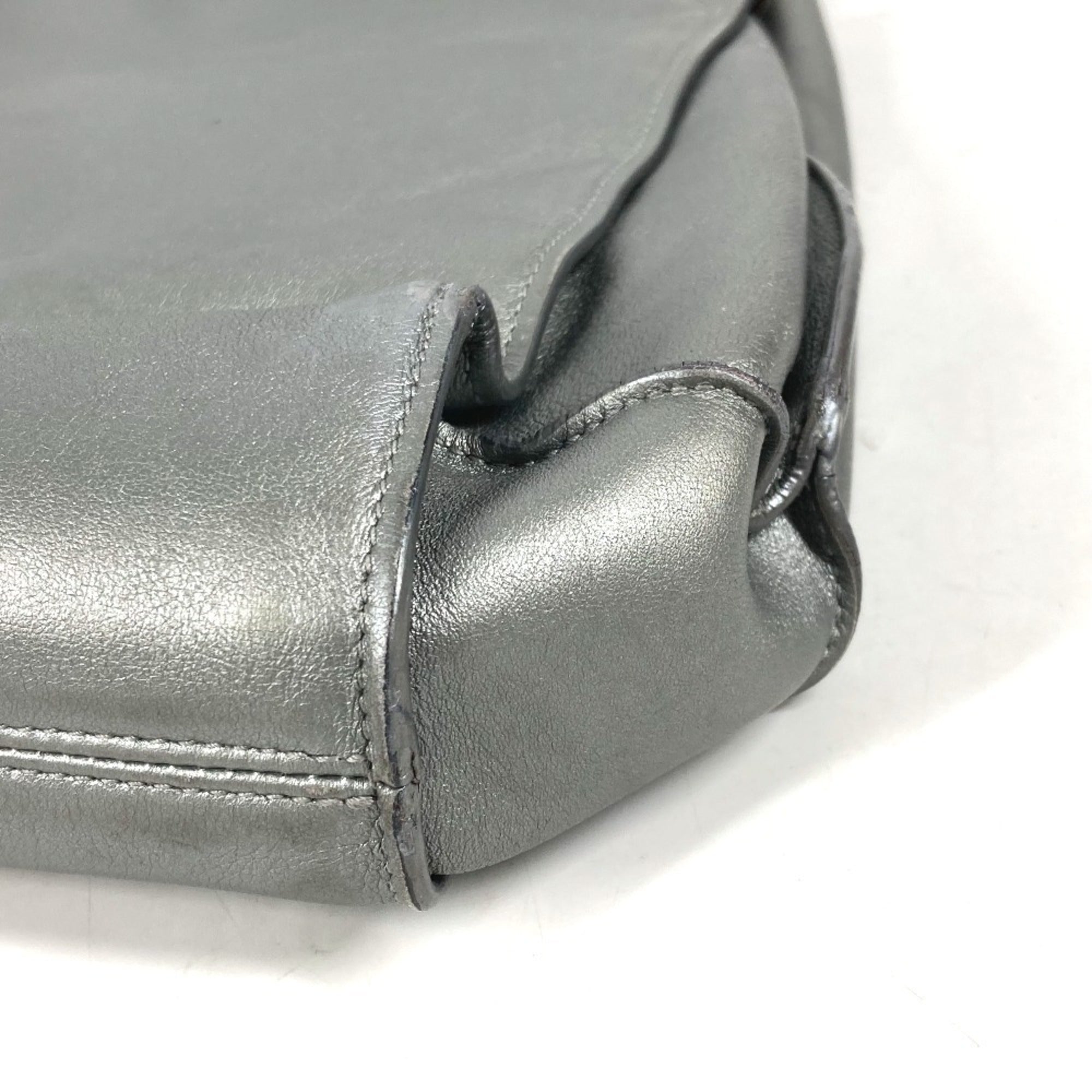 Bvlgari Silver Leather Shoulder Bag Tote Bag (Pre-Owned)