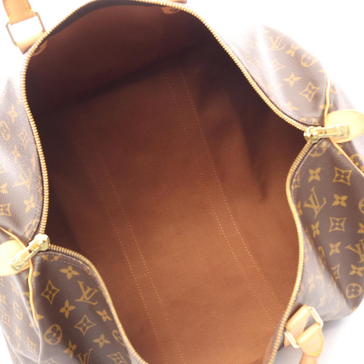 Louis Vuitton Brown Coated Canvas Leather Monogram Boston Bag Handbag (Pre-Owned)