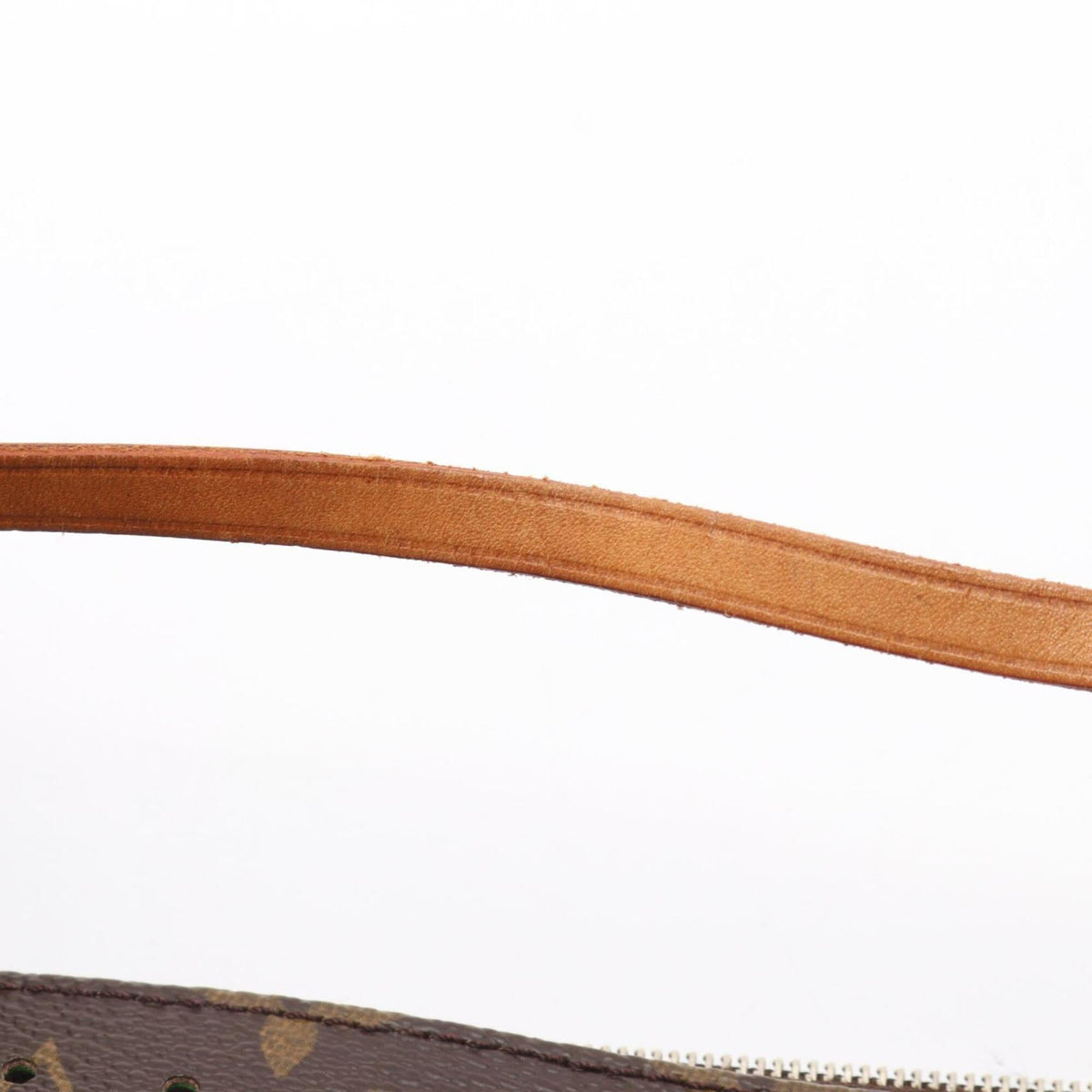 Louis Vuitton Brown Green Monogram Vert Coated Canvas Leather Handbag Pochette (Pre-Owned)