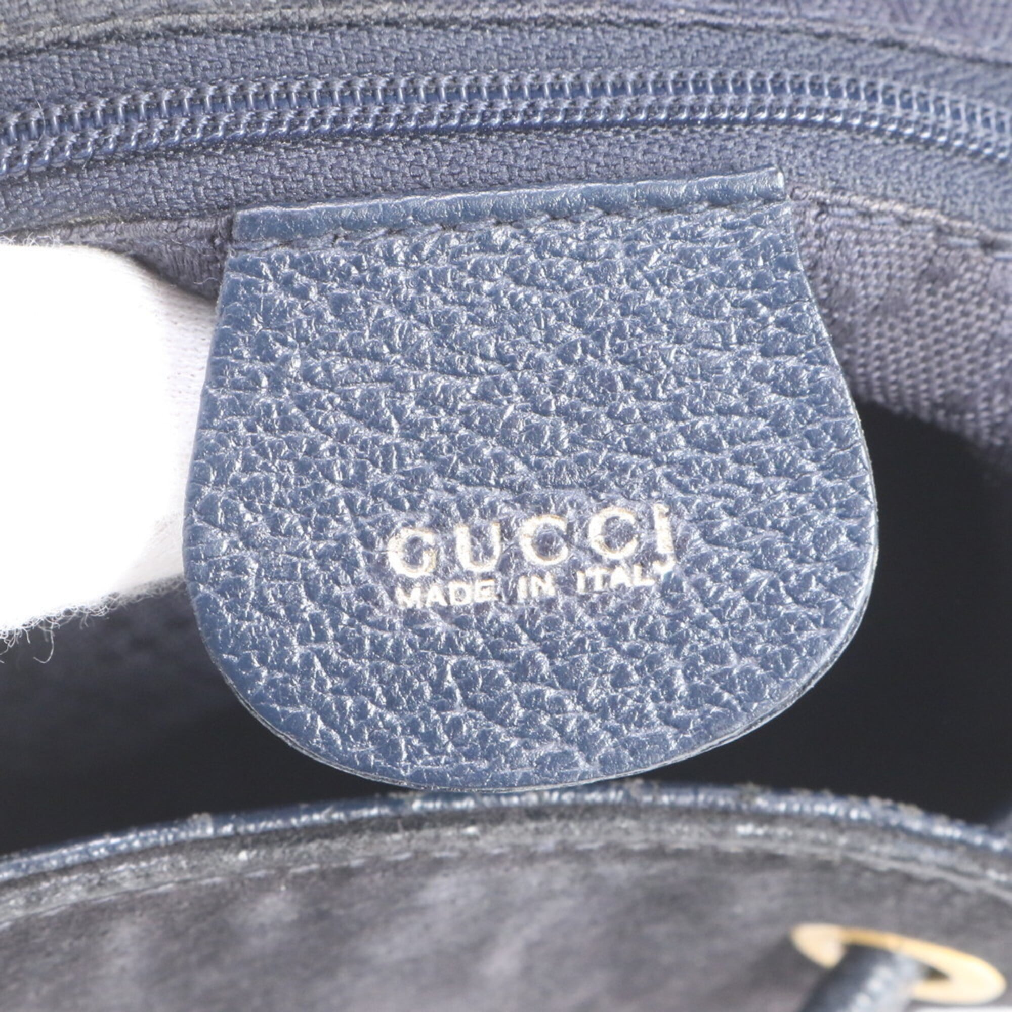 Gucci Navy Leather Backpack Shoulder Bag (Pre-Owned)