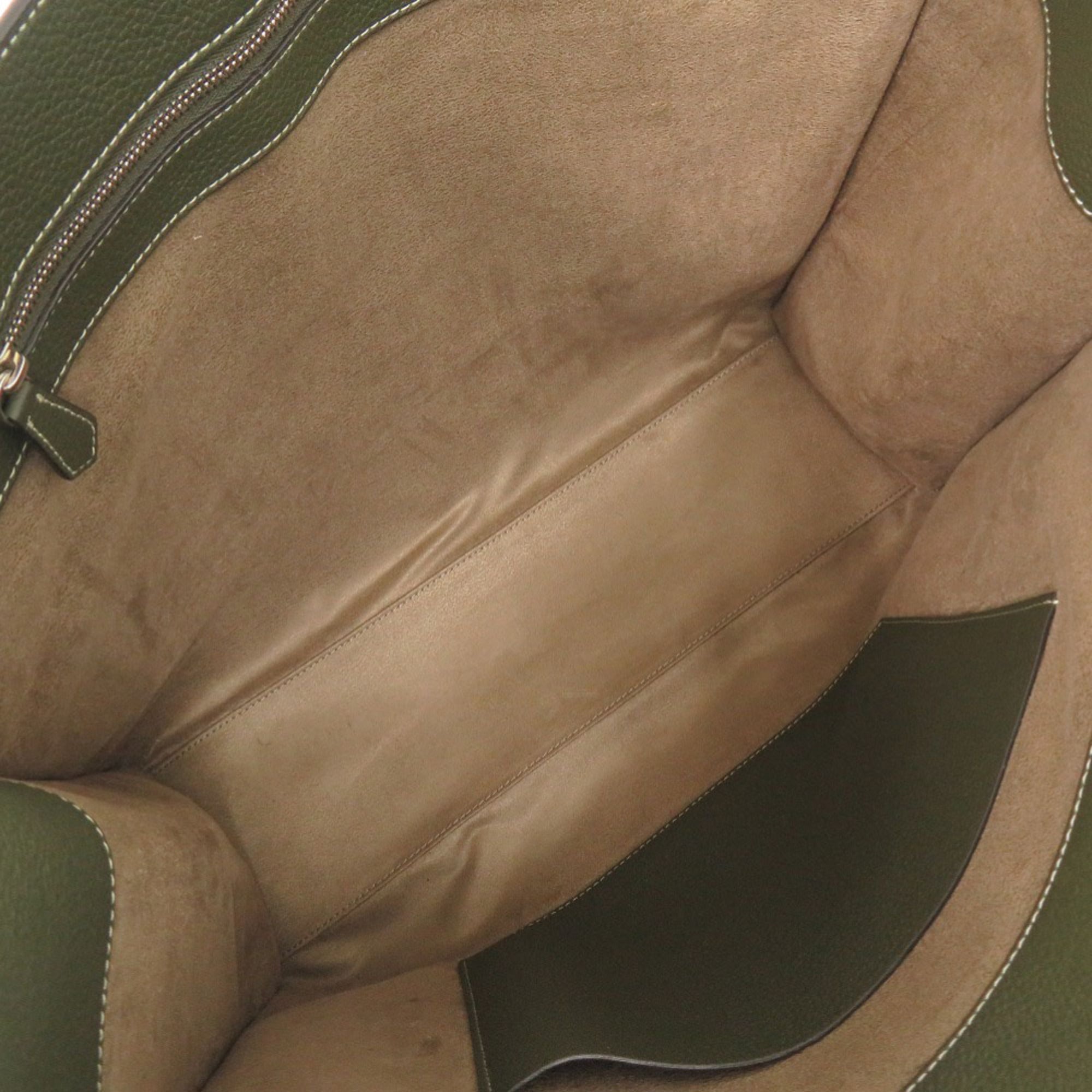 Bonaventura Olive Leather Tote Bag (Pre-Owned)