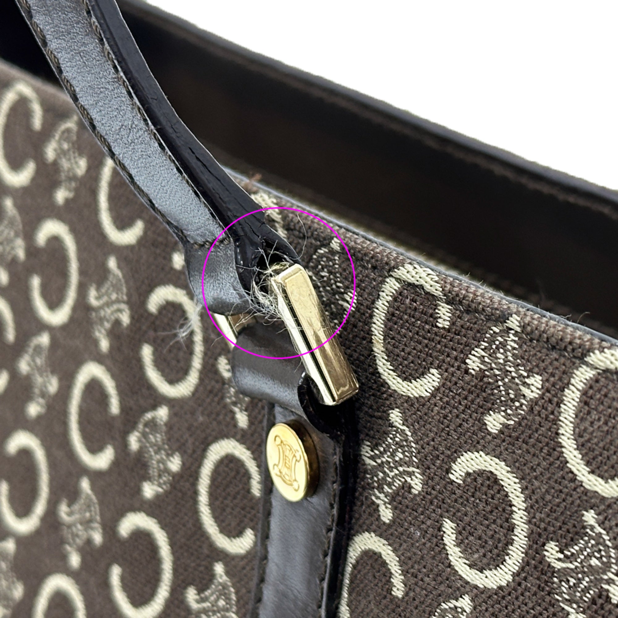 Celine Brown Canvas Handbag (Pre-Owned)