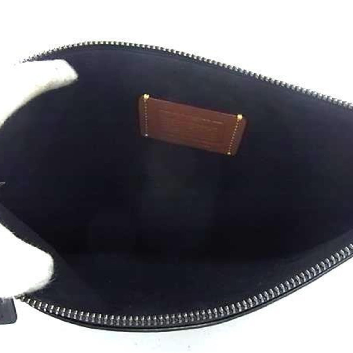 Coach Signature Black Pvc Leather Pouch (Pre-Owned)