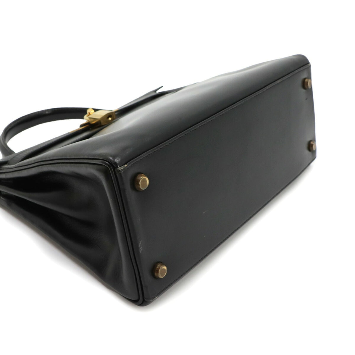 Hermes Black Box Calf Leather Handbag (Pre-Owned)