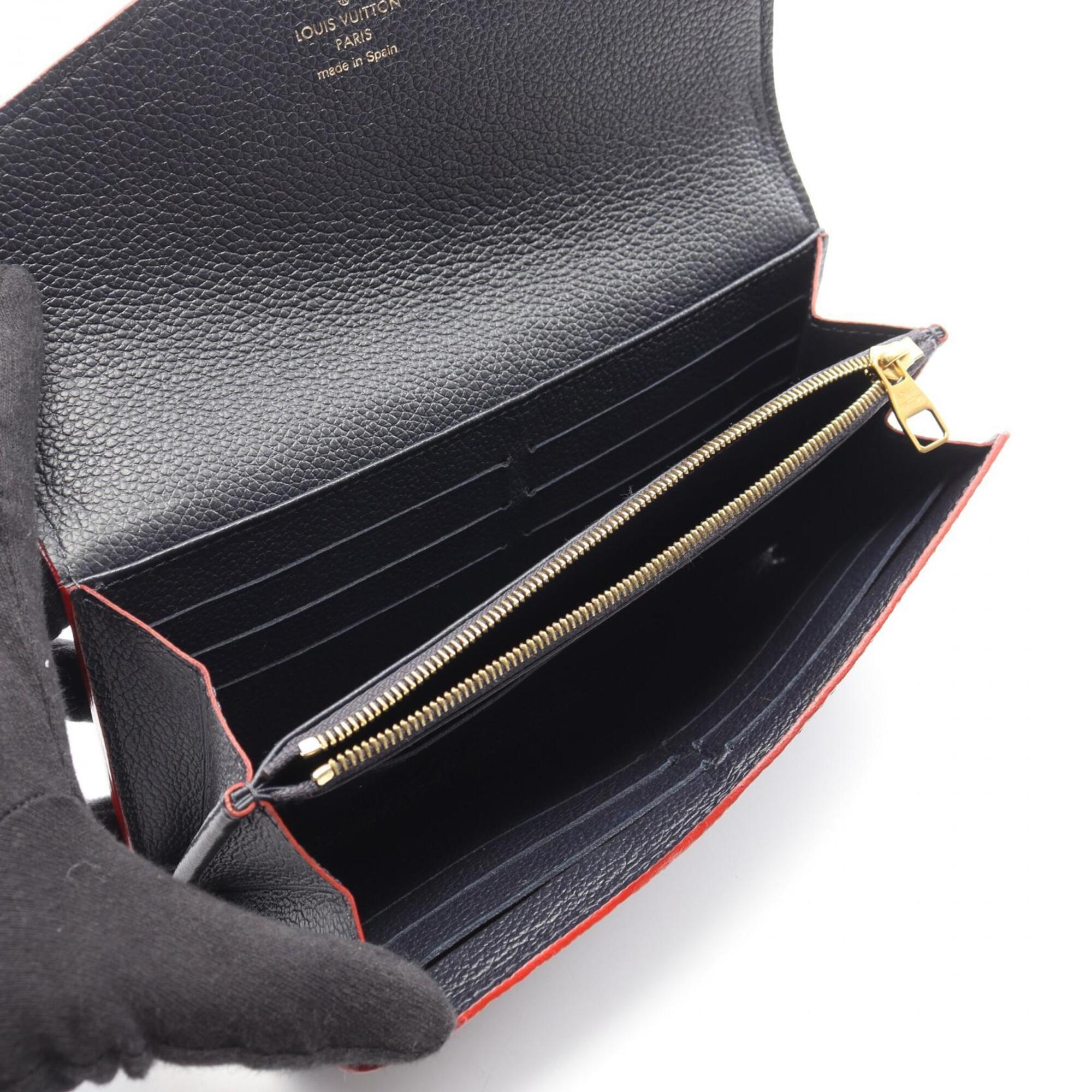 Louis Vuitton Marine Rouge Navy Monogram Empreinte Leather Long Wallet (Bi-Fold) (Pre-Owned)