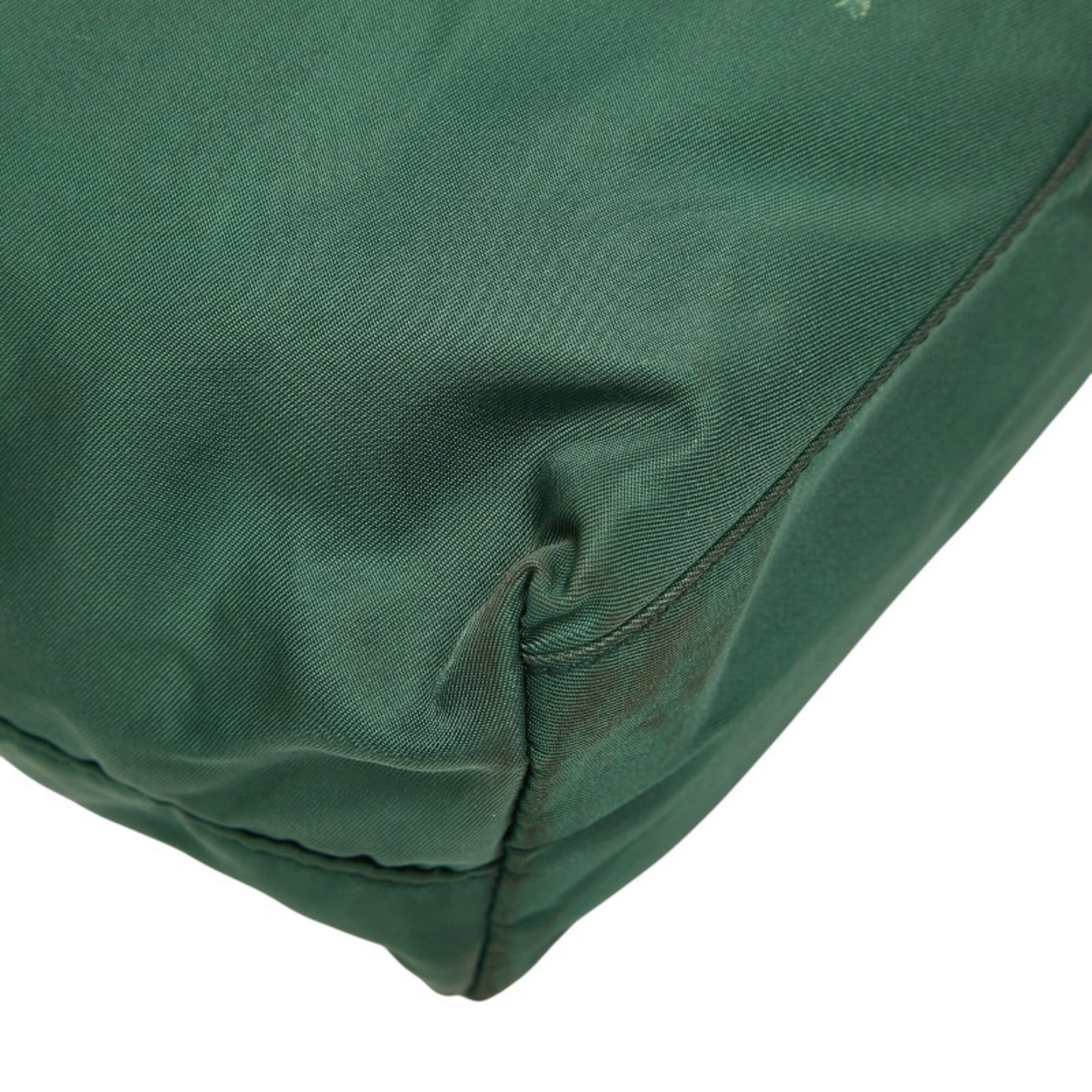 Prada Green Nylon Shoulder Bag Tote Bag (Pre-Owned)