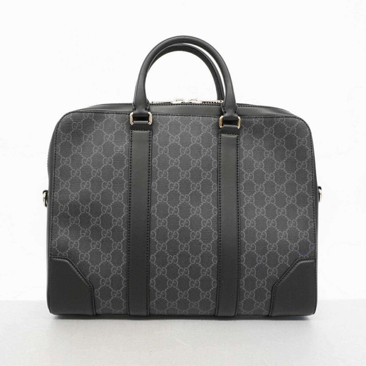 Gucci Black Gray Pvc Briefcase (Pre-Owned)