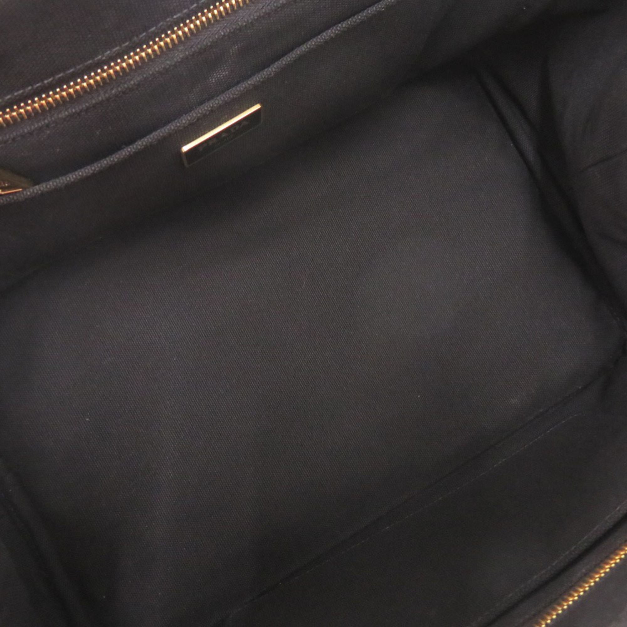 Prada Black Canvas Handbag Shoulder Bag Tote Bag (Pre-Owned)