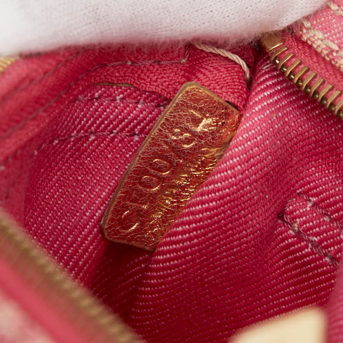 Celine Gold Pink Denim Sling Bag (Pre-Owned)