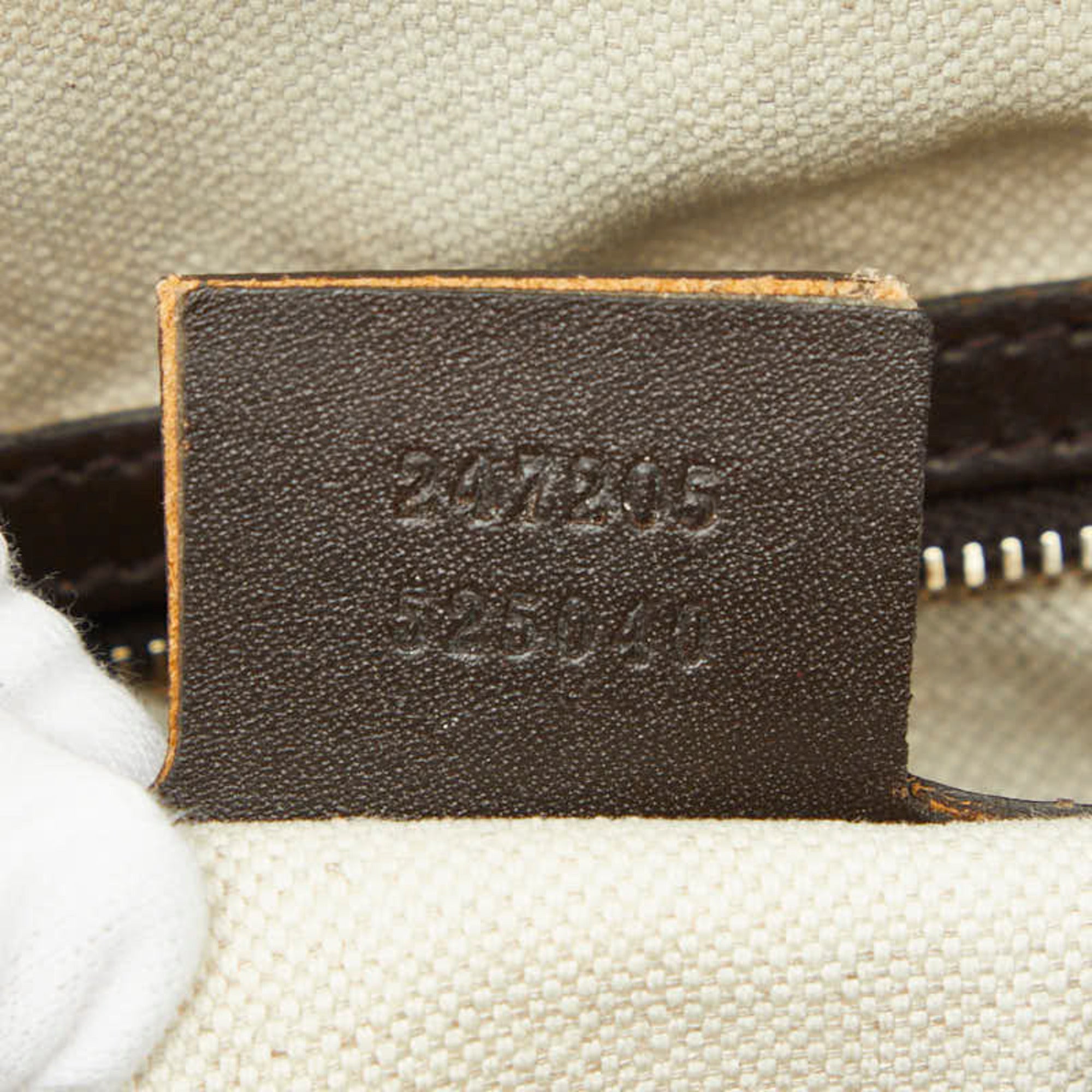 Gucci Beige Brown Canvas Leather Handbag Shoulder Bag (Pre-Owned)