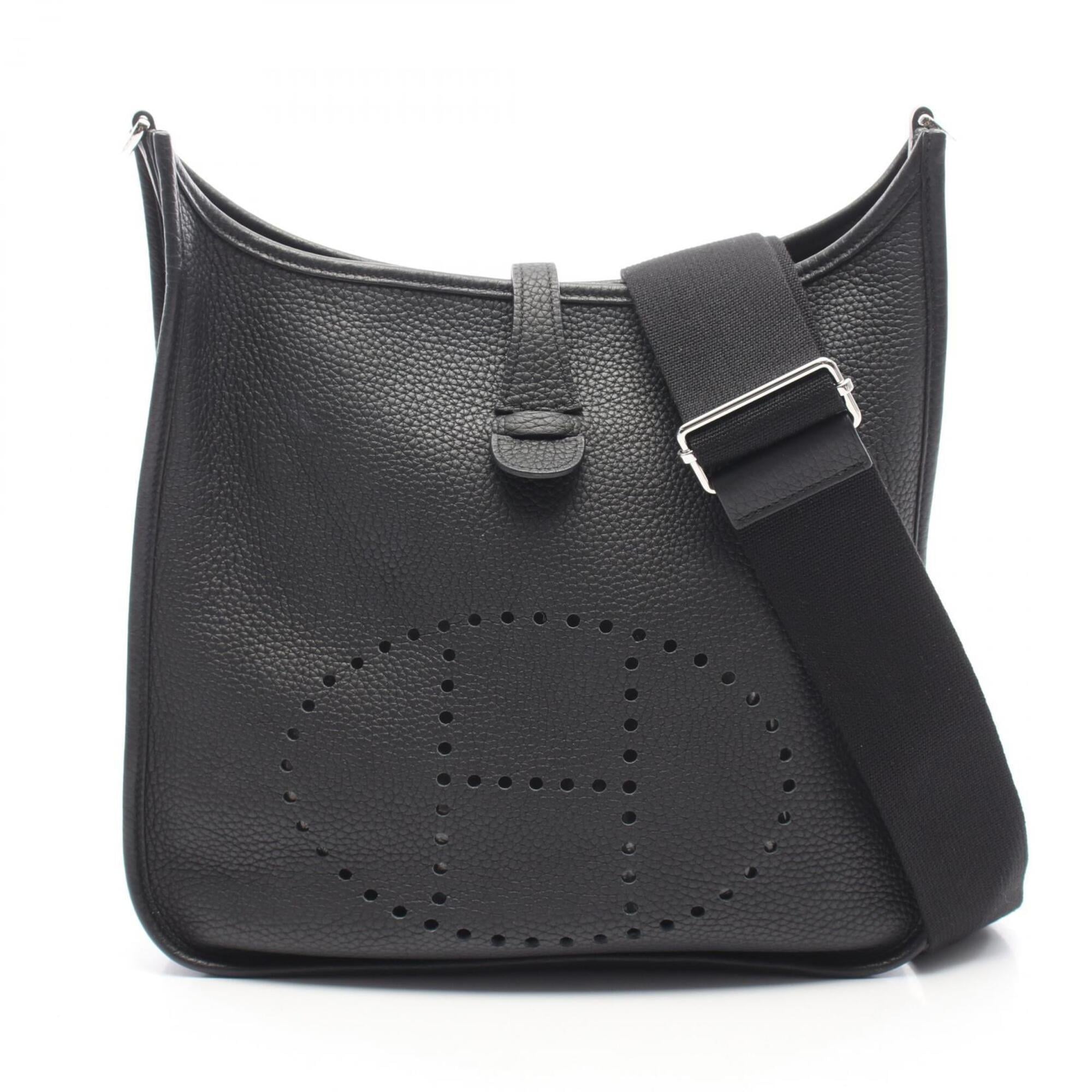 Hermes Black Taurillon Clemence Leather Shoulder Bag (Pre-Owned)