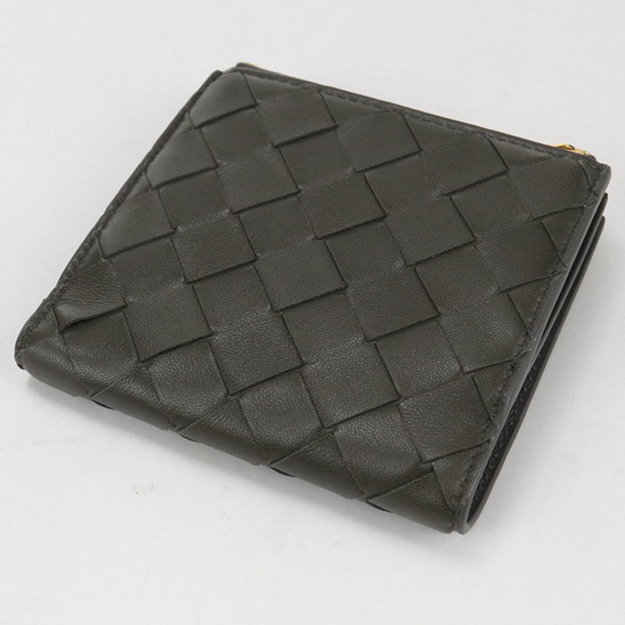 Bottega Veneta Khaki Leather Wallet (Bi-Fold) (Pre-Owned)