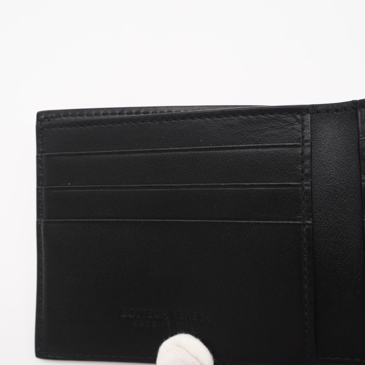 Bottega Veneta Black Leather Wallet (Bi-Fold) (Pre-Owned)