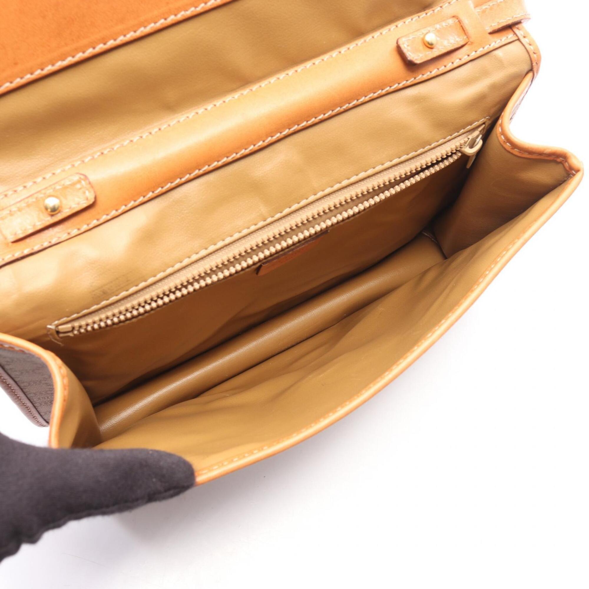 Celine Beige Brown Coated Canvas Pvc Leather Handbag Shoulder Bag (Pre-Owned)