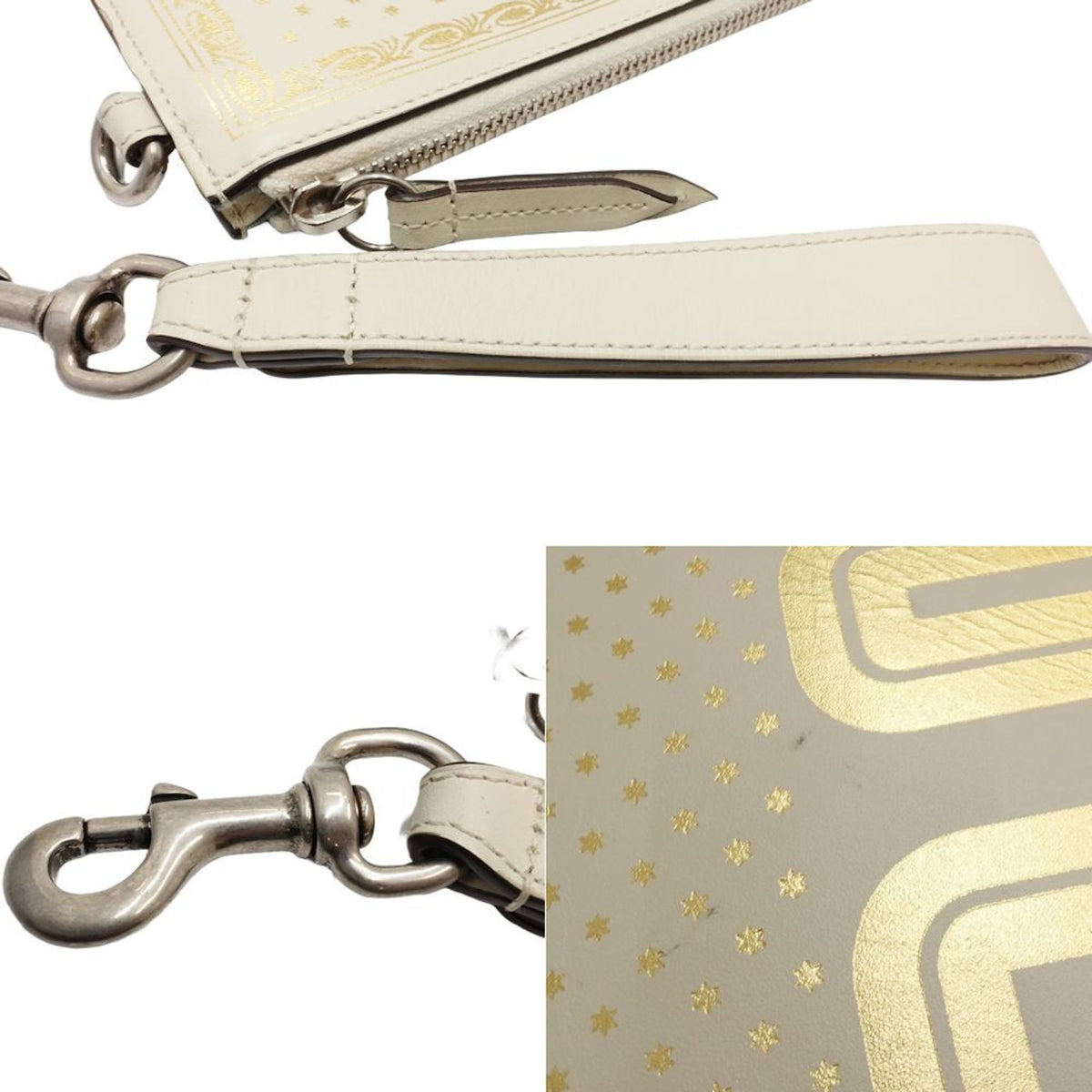 Gucci Ivory Leather Clutch Bag (Pre-Owned)