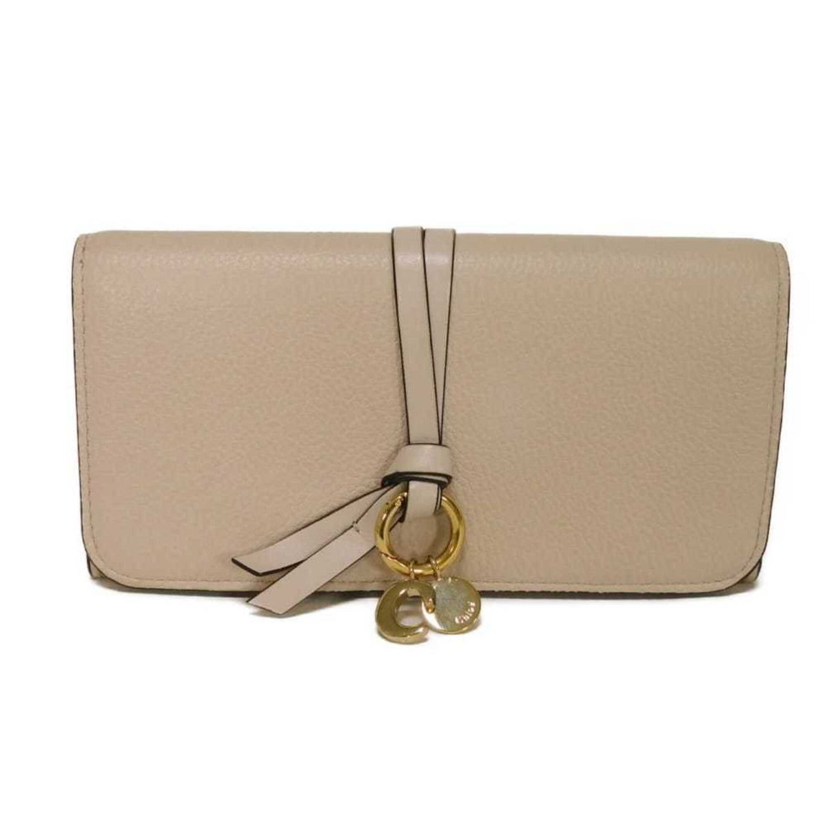 Chloé Gray Leather Long Wallet (Bi-Fold) (Pre-Owned)