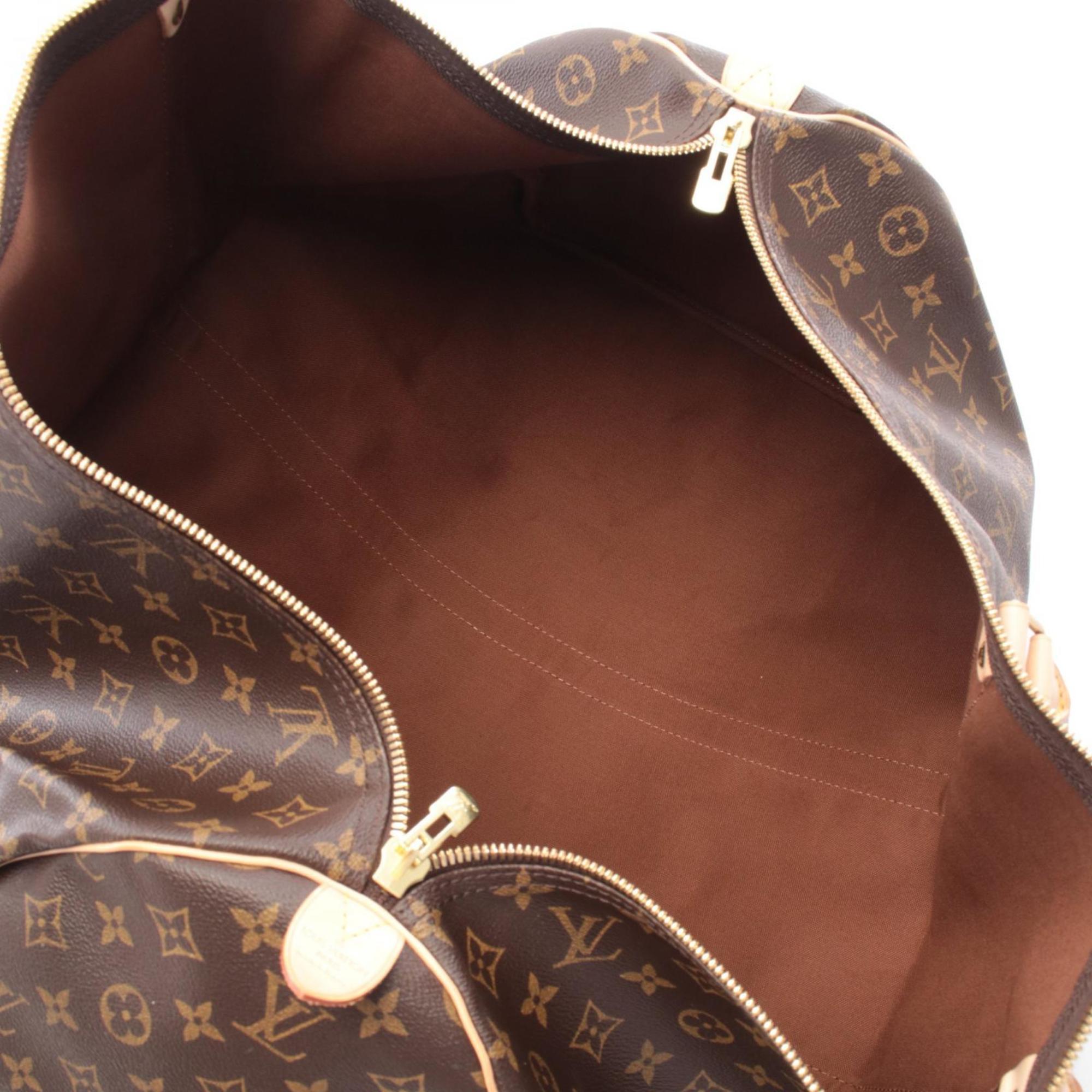 Louis Vuitton Brown Coated Canvas Leather Boston Bag Handbag (Pre-Owned)