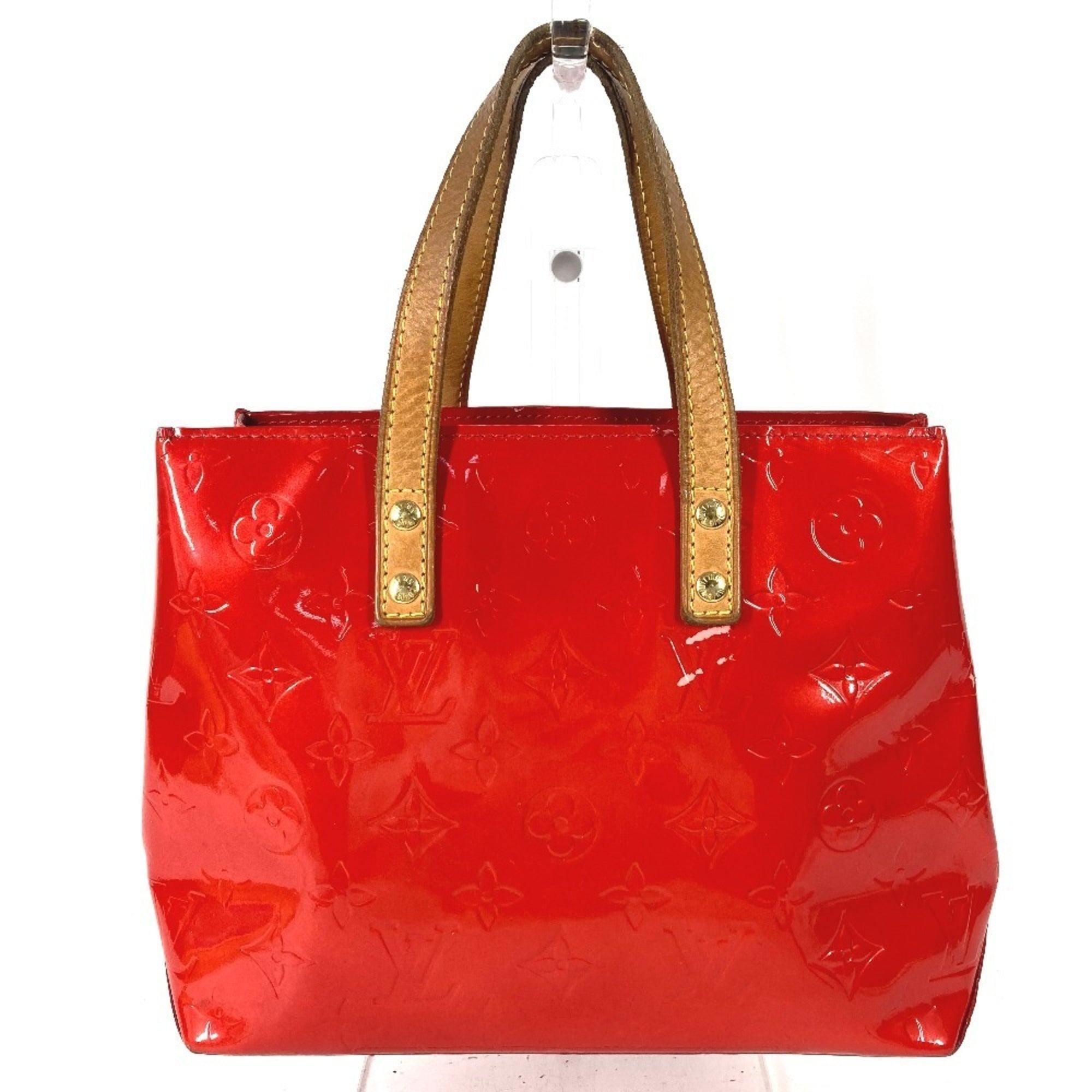 Louis Vuitton Red Color Monogram Vernis Handbag Tote Bag (Pre-Owned)
