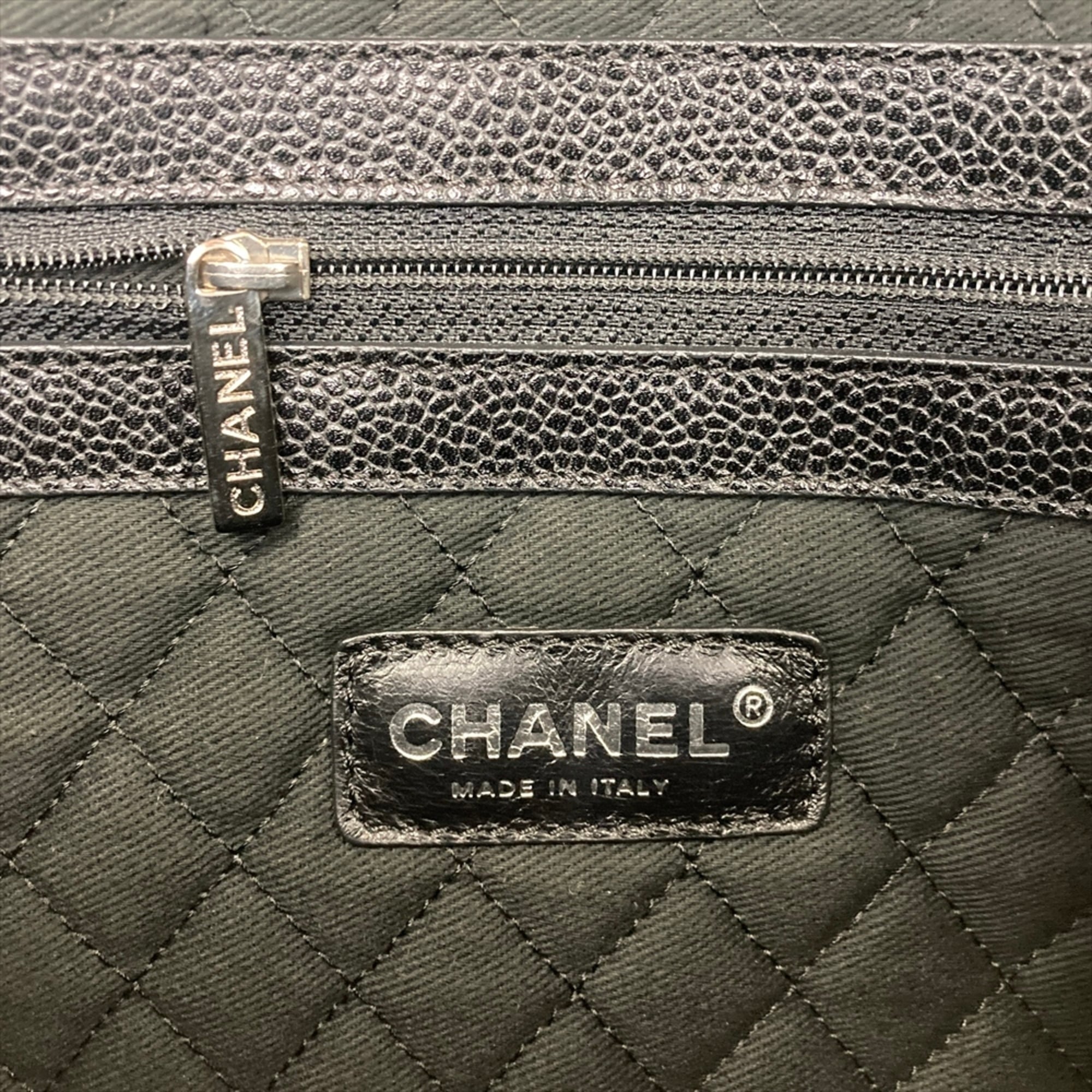 Chanel Black Pvc Leather Pouch Tote Bag (Pre-Owned)