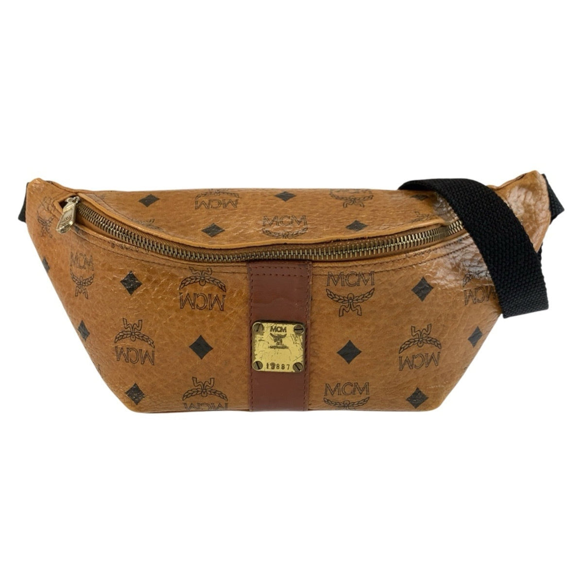 Mcm Brown Pvc Pouch Sling Bag (Pre-Owned)