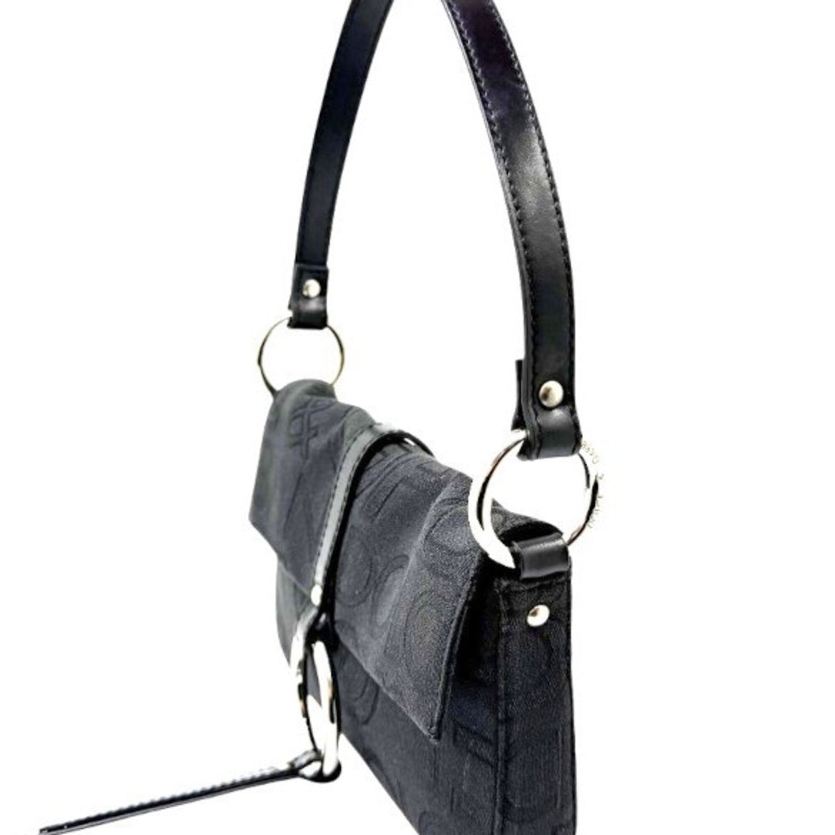 Dolce & Gabbana Black Canvas Leather Handbag Pouch (Pre-Owned)