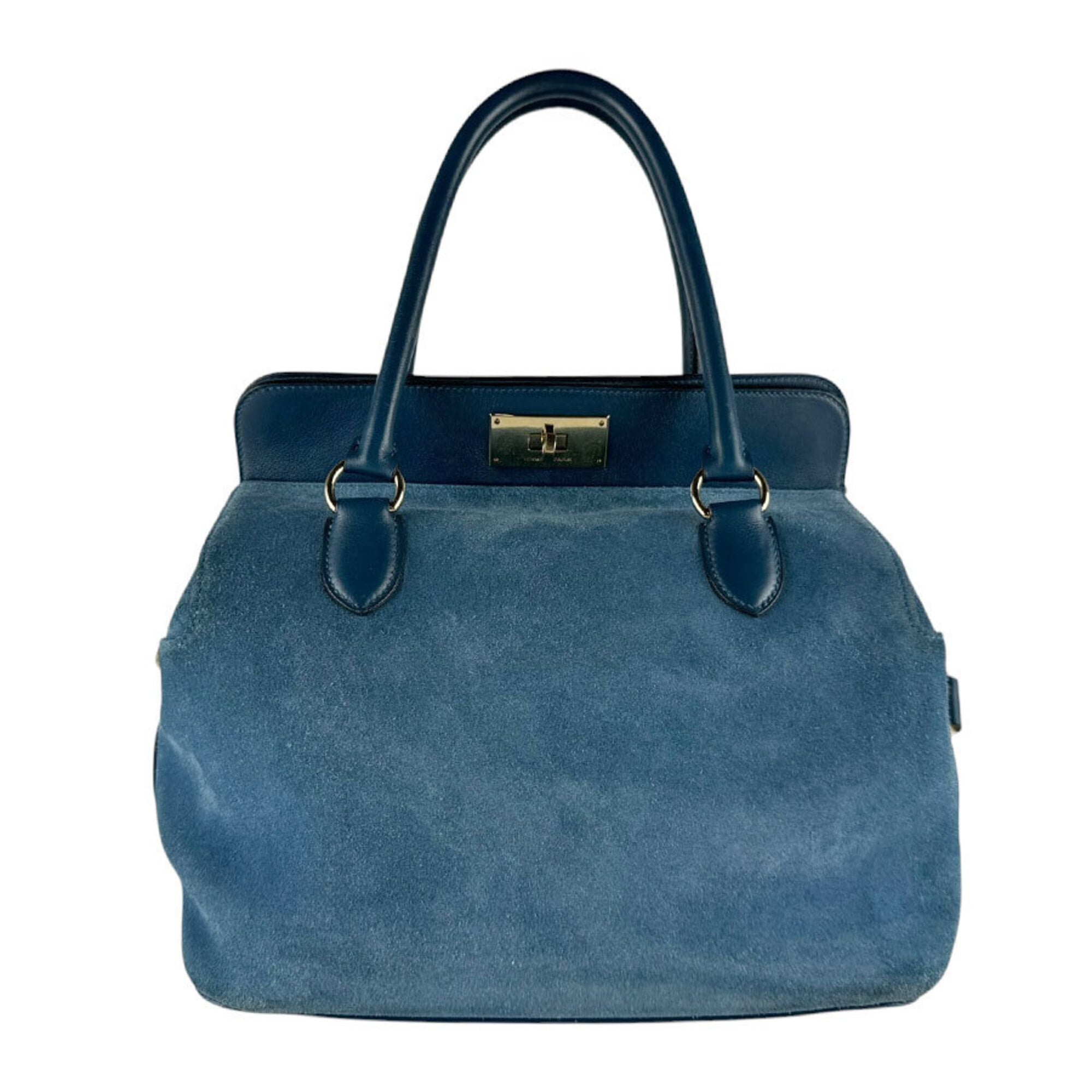 Hermes Blue Swift Leather Handbag Shoulder Bag (Pre-Owned)