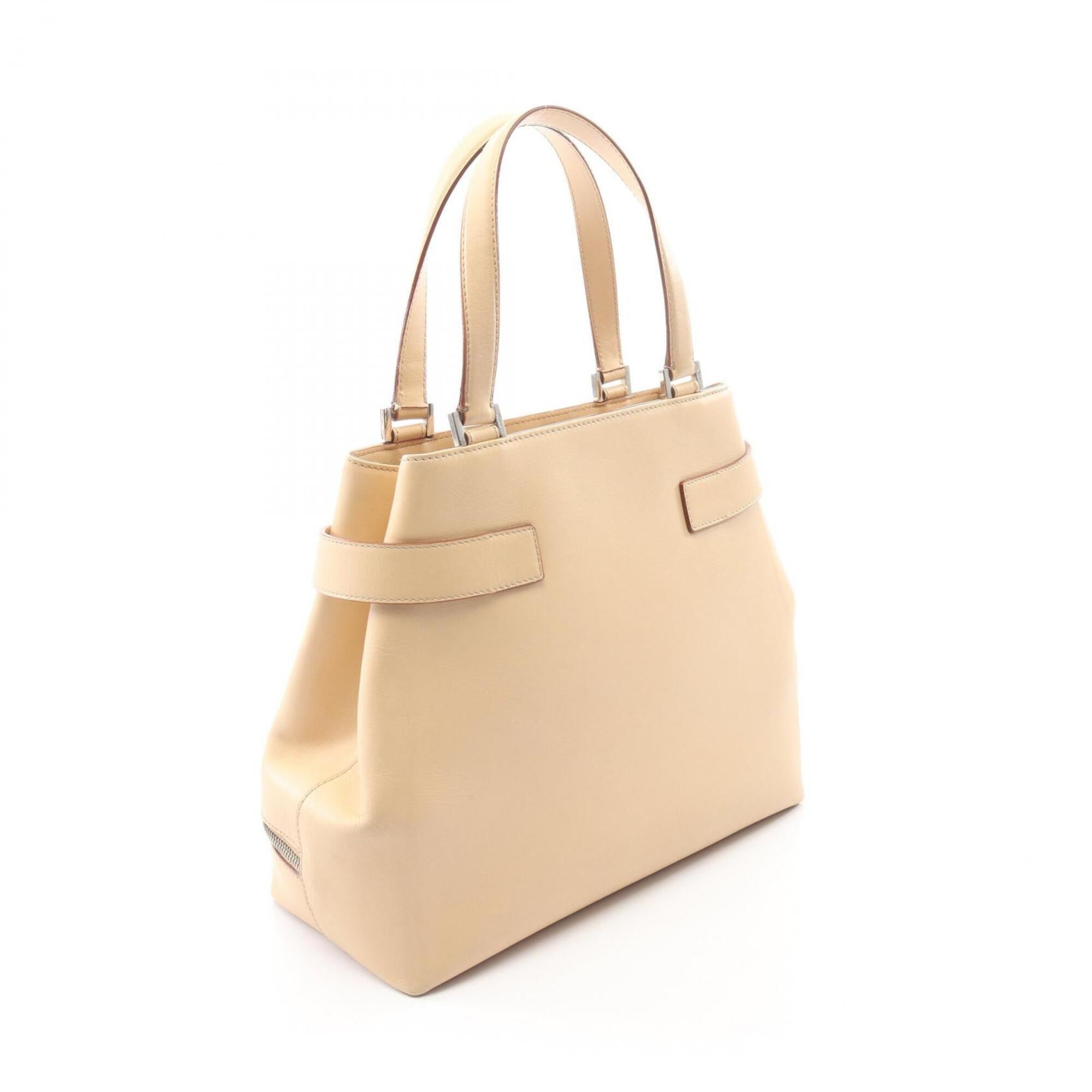 Salvatore Ferragamo Beige Leather Handbag (Pre-Owned)