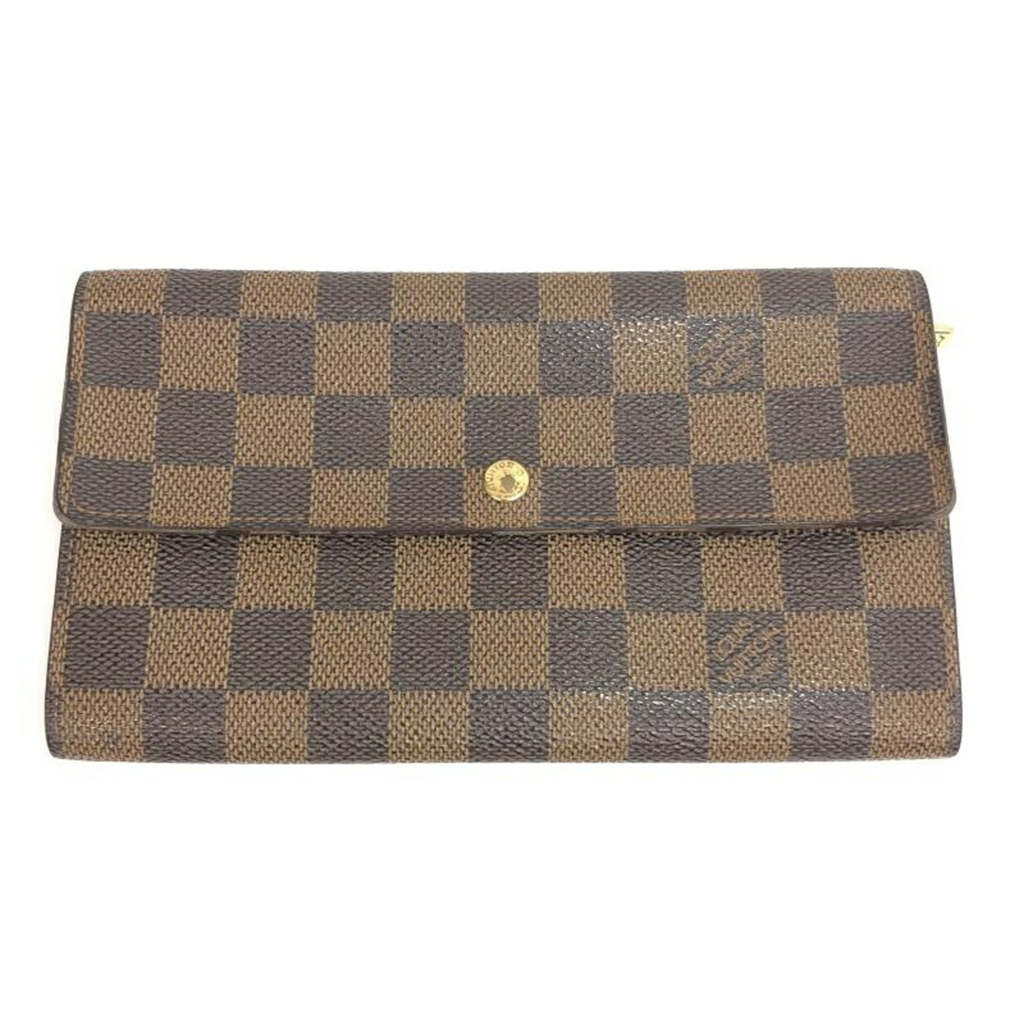 Louis Vuitton Damier Leather Long Wallet (Bi-Fold) (Pre-Owned)