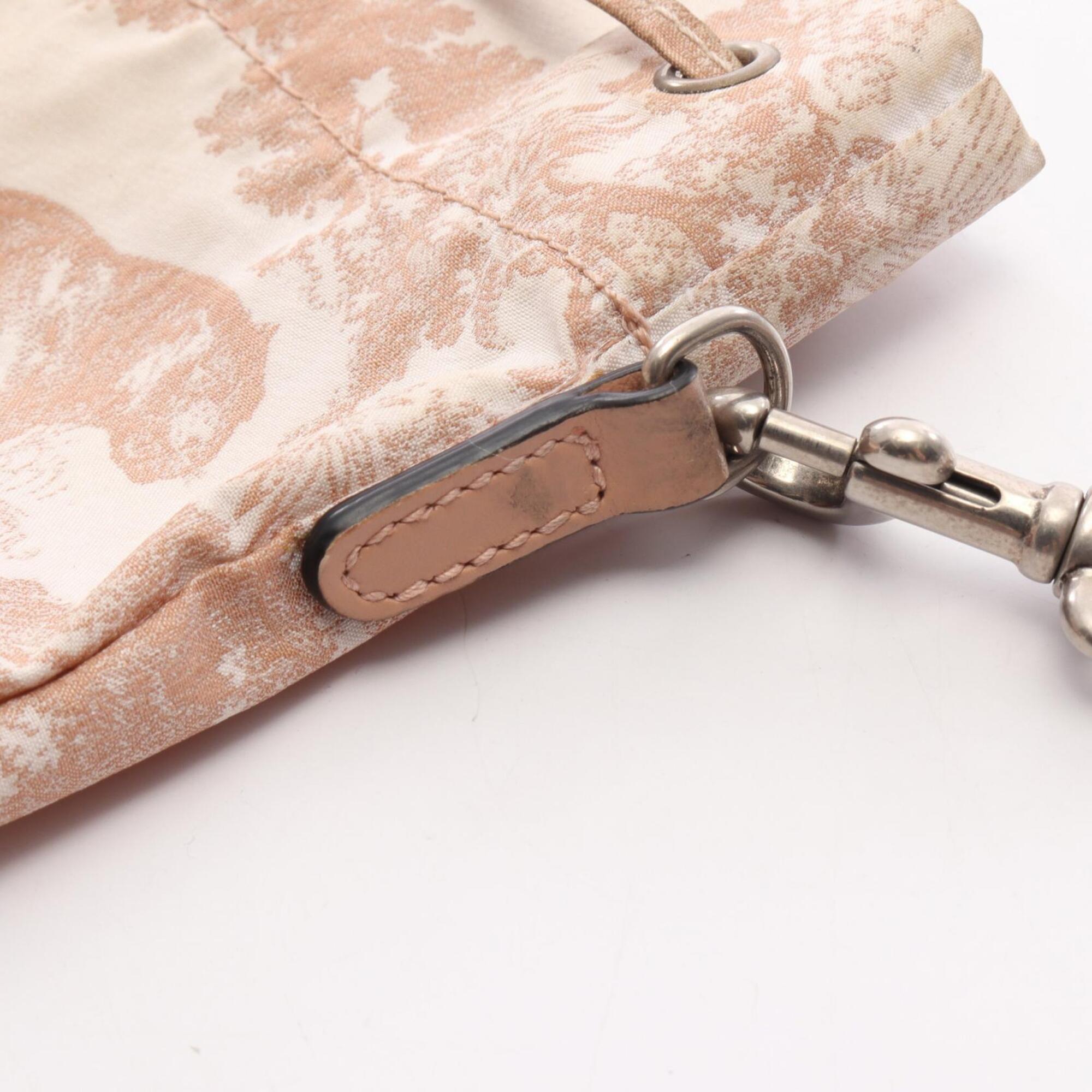 Christian Dior Pink White Nylon Leather Handbag (Pre-Owned)