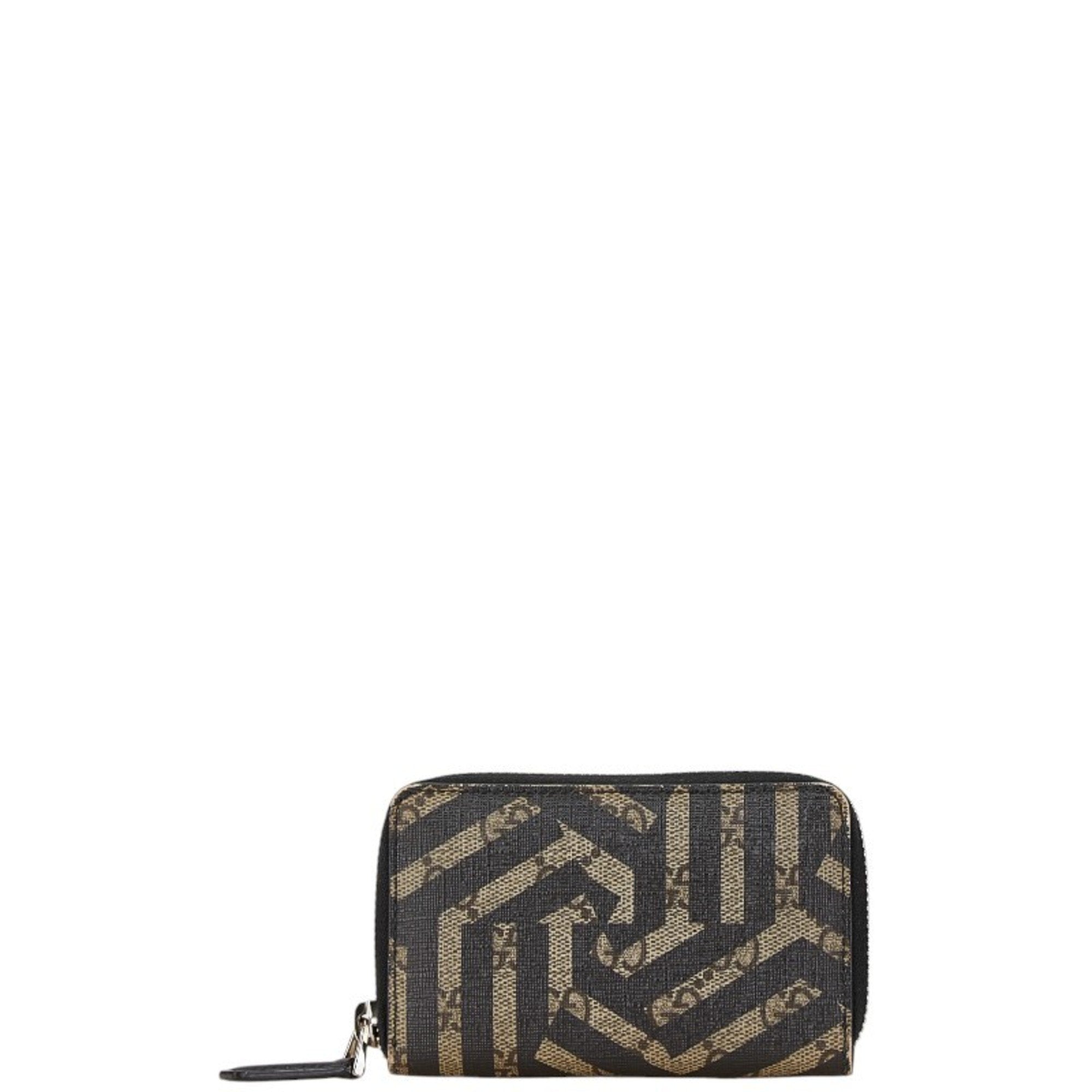 Gucci Beige Black Pvc Leather Coin Purse/Coin Case (Pre-Owned)