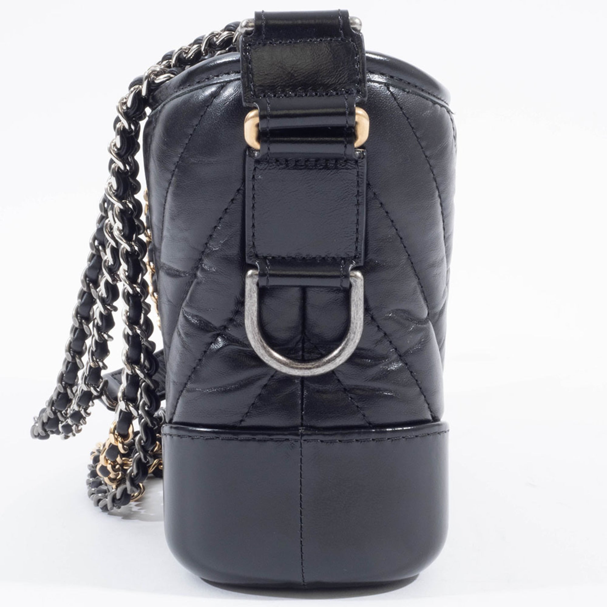 Chanel Gabriel Black Leather Shoulder Bag (Pre-Owned)