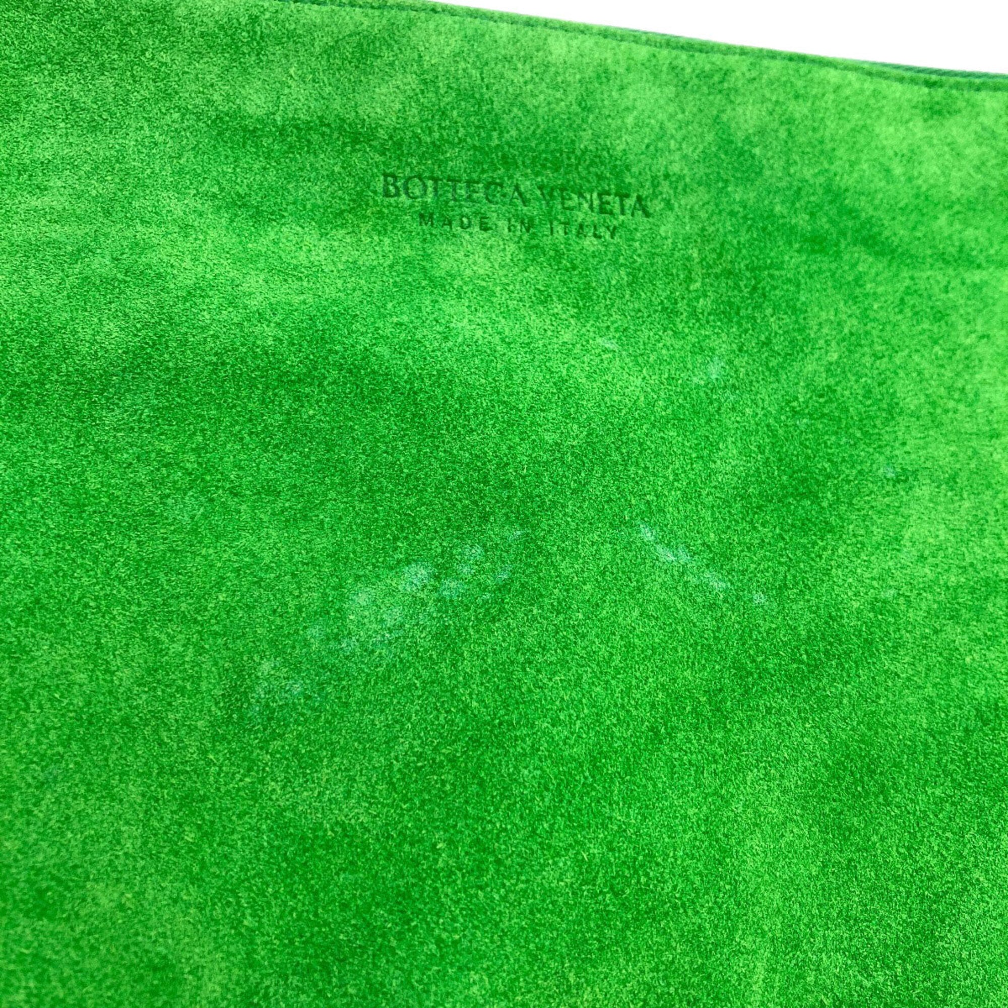 Bottega Veneta Green Leather Pouch Tote Bag (Pre-Owned)