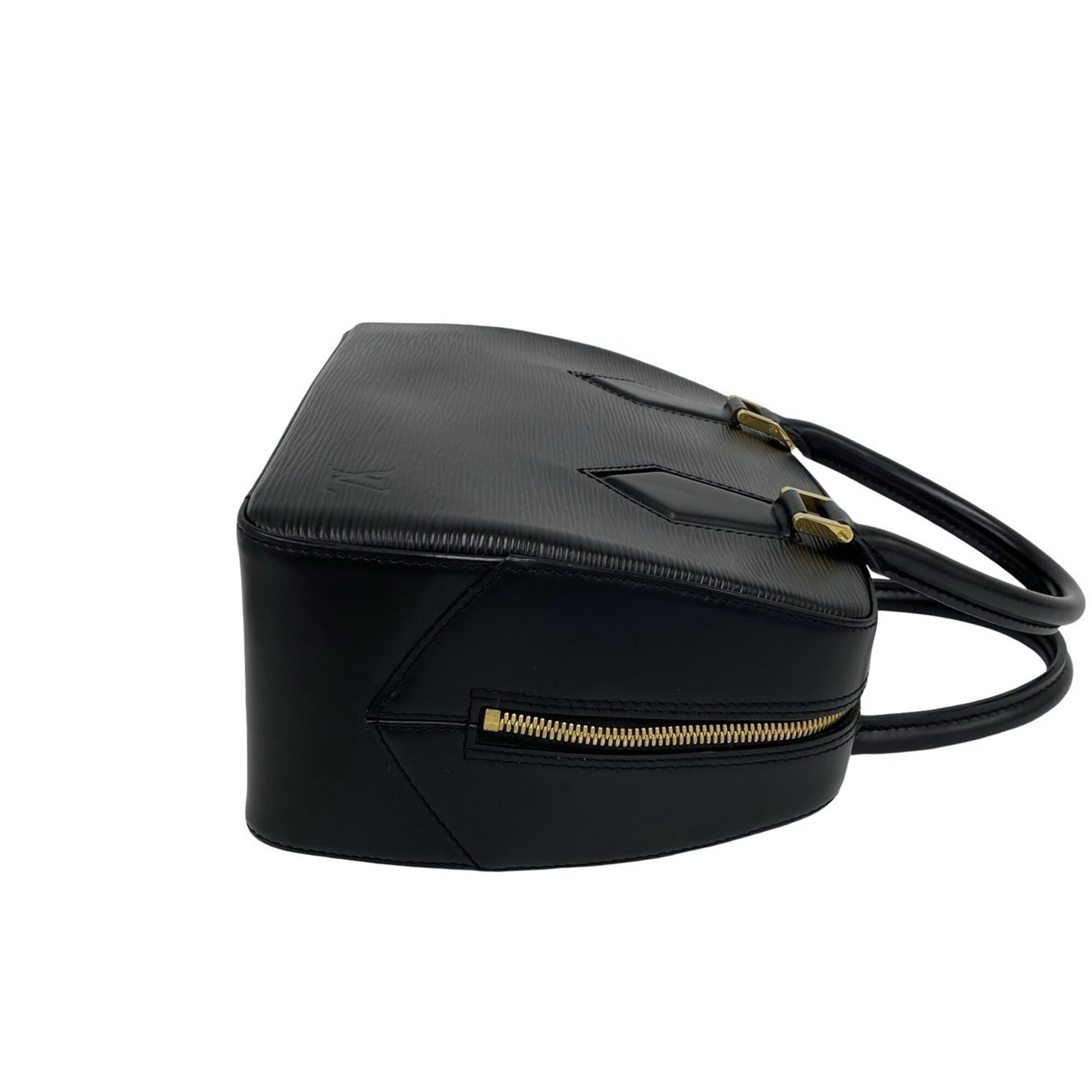 Louis Vuitton Black Leather Boston Bag Handbag (Pre-Owned)