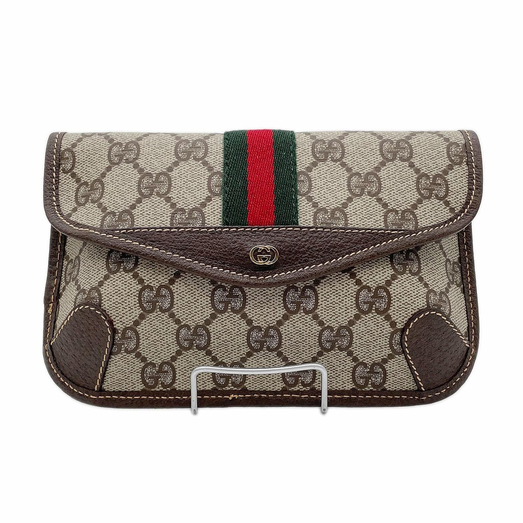 Gucci Brown Pvc Leather Pouch (Pre-Owned)
