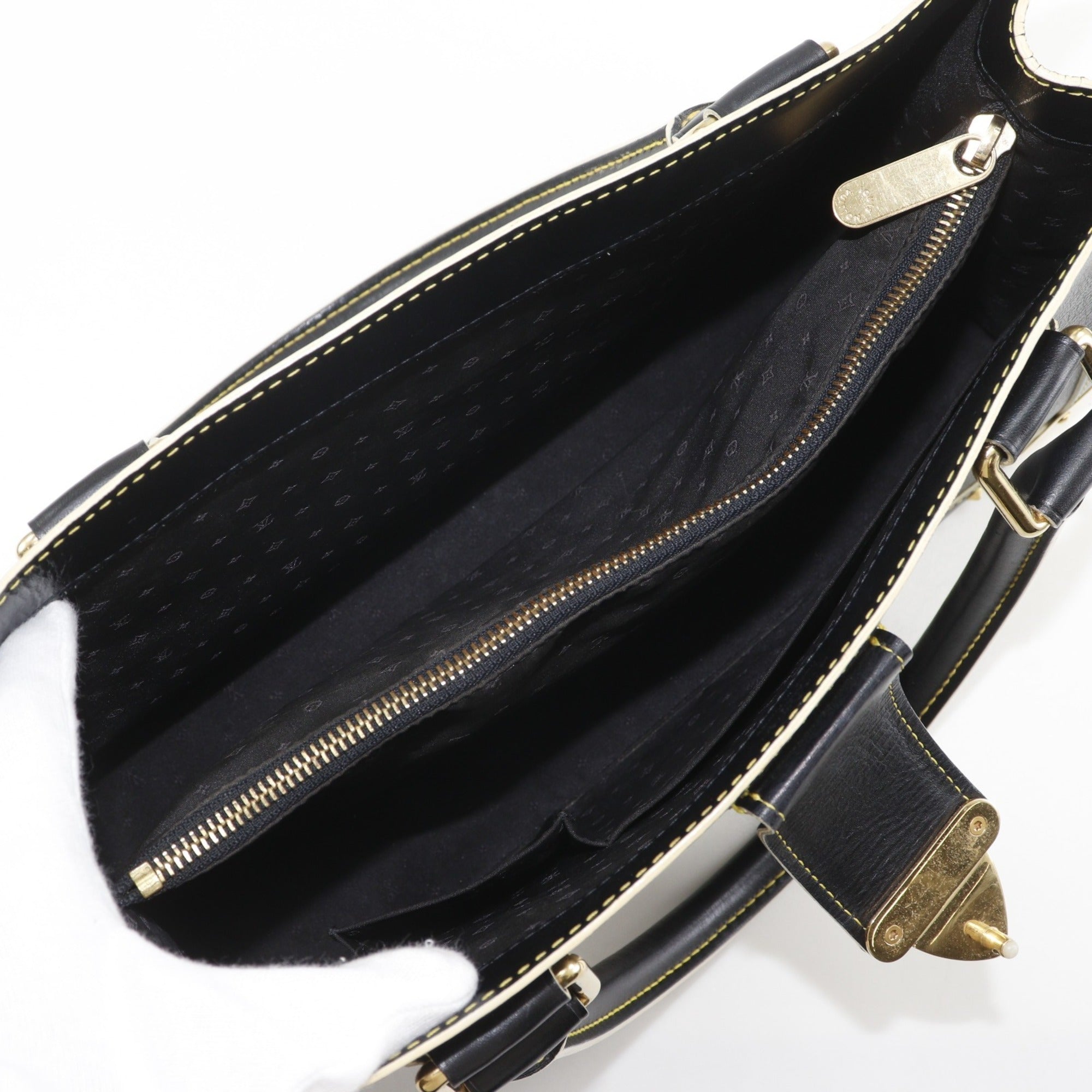 Louis Vuitton Black Noir Leather Tote Bag (Pre-Owned)