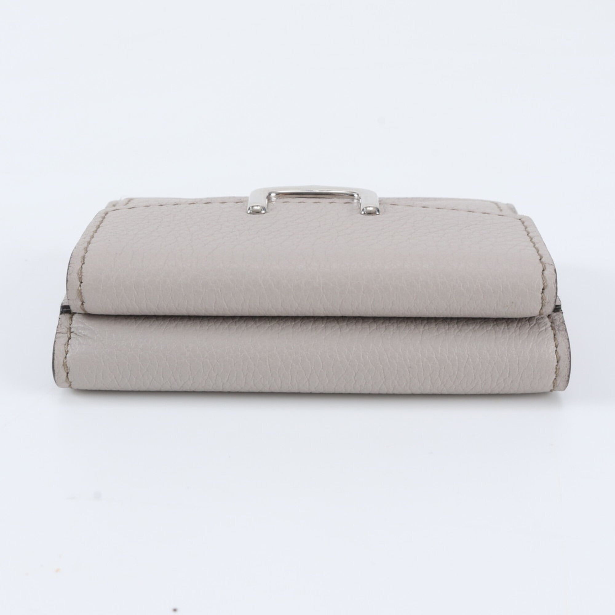 Cartier C De Cartier Beige Leather Wallet (Tri-Fold) (Pre-Owned)