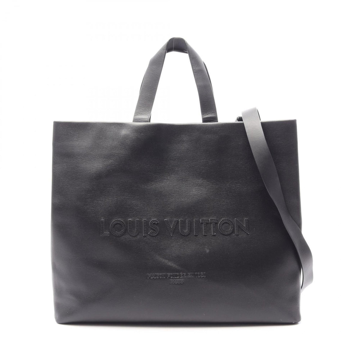 Louis Vuitton Black Cuir Ombre Leather Handbag Tote Bag (Pre-Owned)