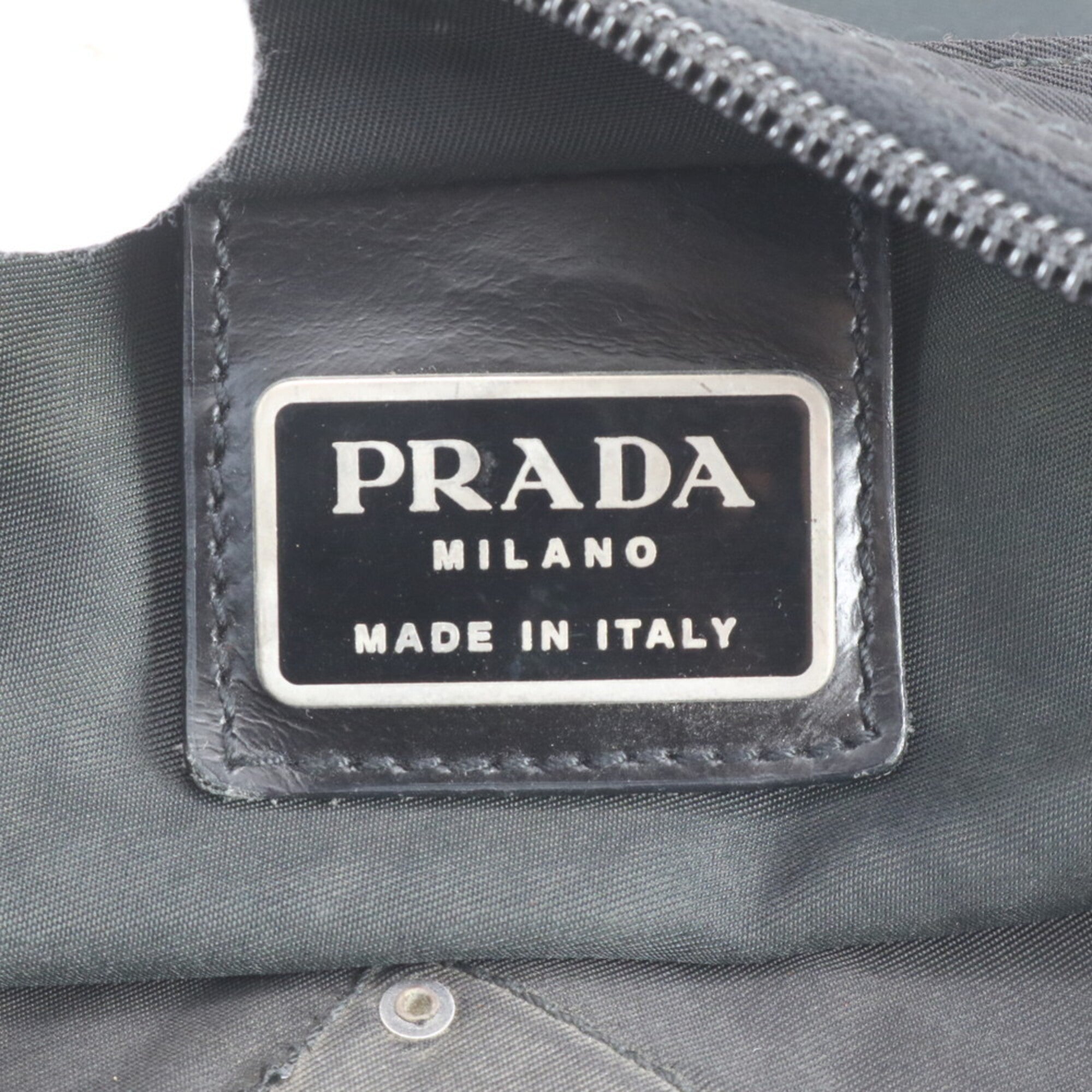 Prada Black Nylon Leather Shoulder Bag (Pre-Owned)